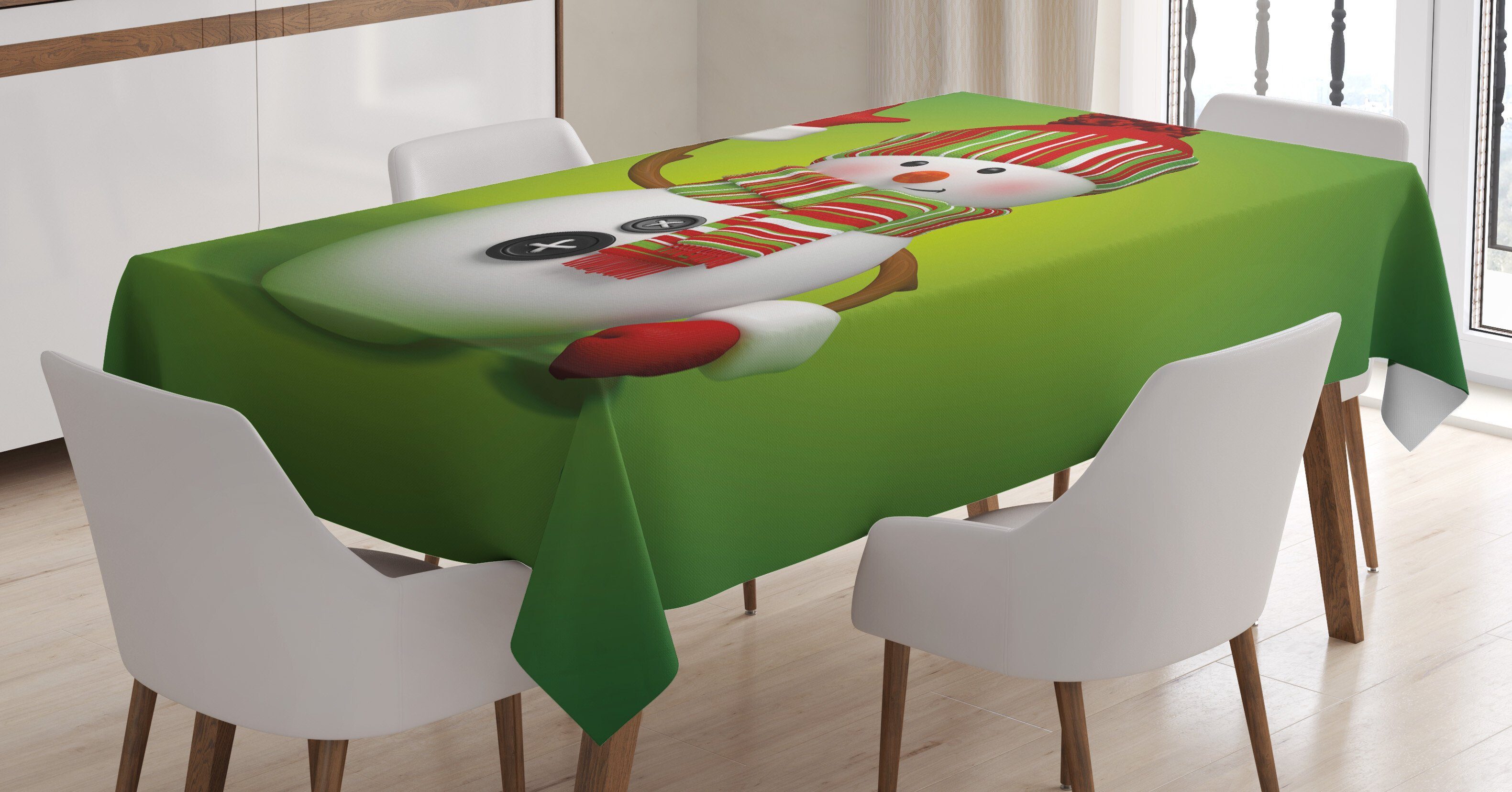 Abakuhaus Tischdecke Klare den Mascot Farbfest Bereich Traditionelle Außen geeignet Waschbar Farben, Für Schneemann 3D