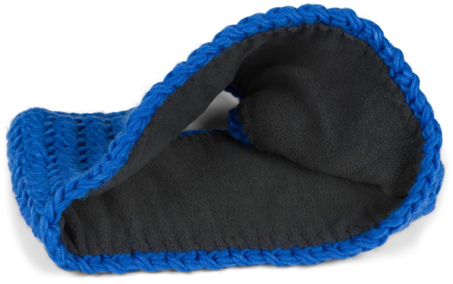 styleBREAKER Stirnband (1-St) Einfarbig Blau Breites Grob Gehäkeltes Stirnband