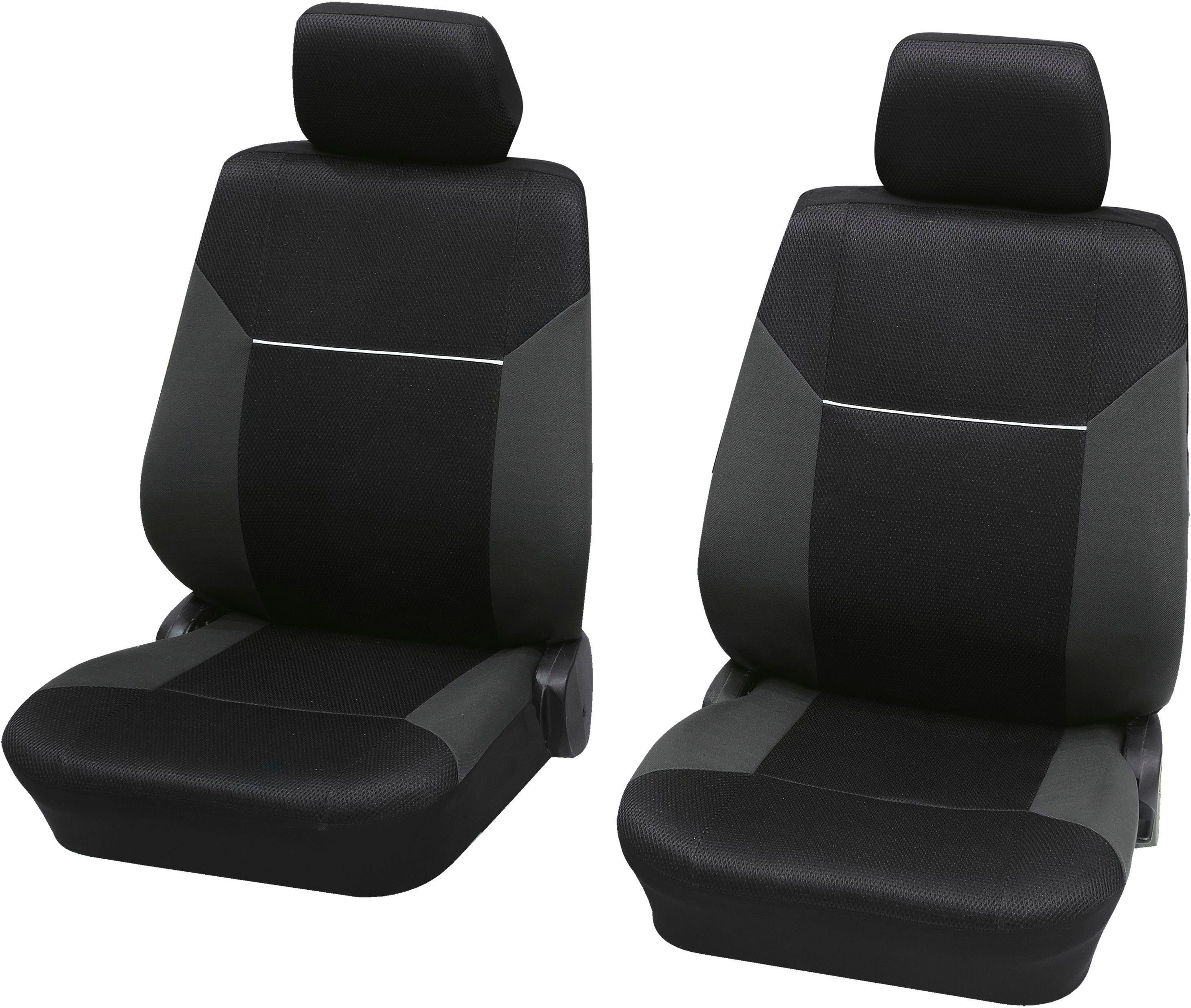 Petex Autositzbezug Vordersitzgarnitur 6-tlg mit/ohne 1 schwarz, Fahrzeuge universal, Seitenairbag, Geeignet für "Prestige" SAB