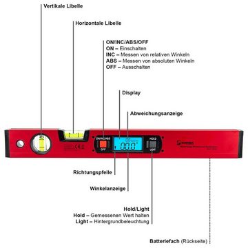 SCHMIDT security tools Wasserwaage Wasserwaage Winkelmesser Digital LCD magnetisch Neigungsmesser