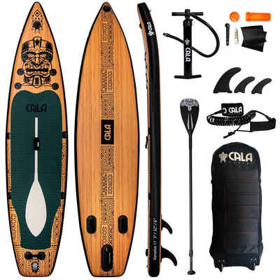 CALA SUP-Board KANALOA, robustes SUP- Board, aufblasbar, (Komplett-Set, SUP BOARD inkl. Board Bag, Pumpe, Vollcarbon-Paddel, Reparatur Kit), Speziell für: Ausdauertraining und die offene See