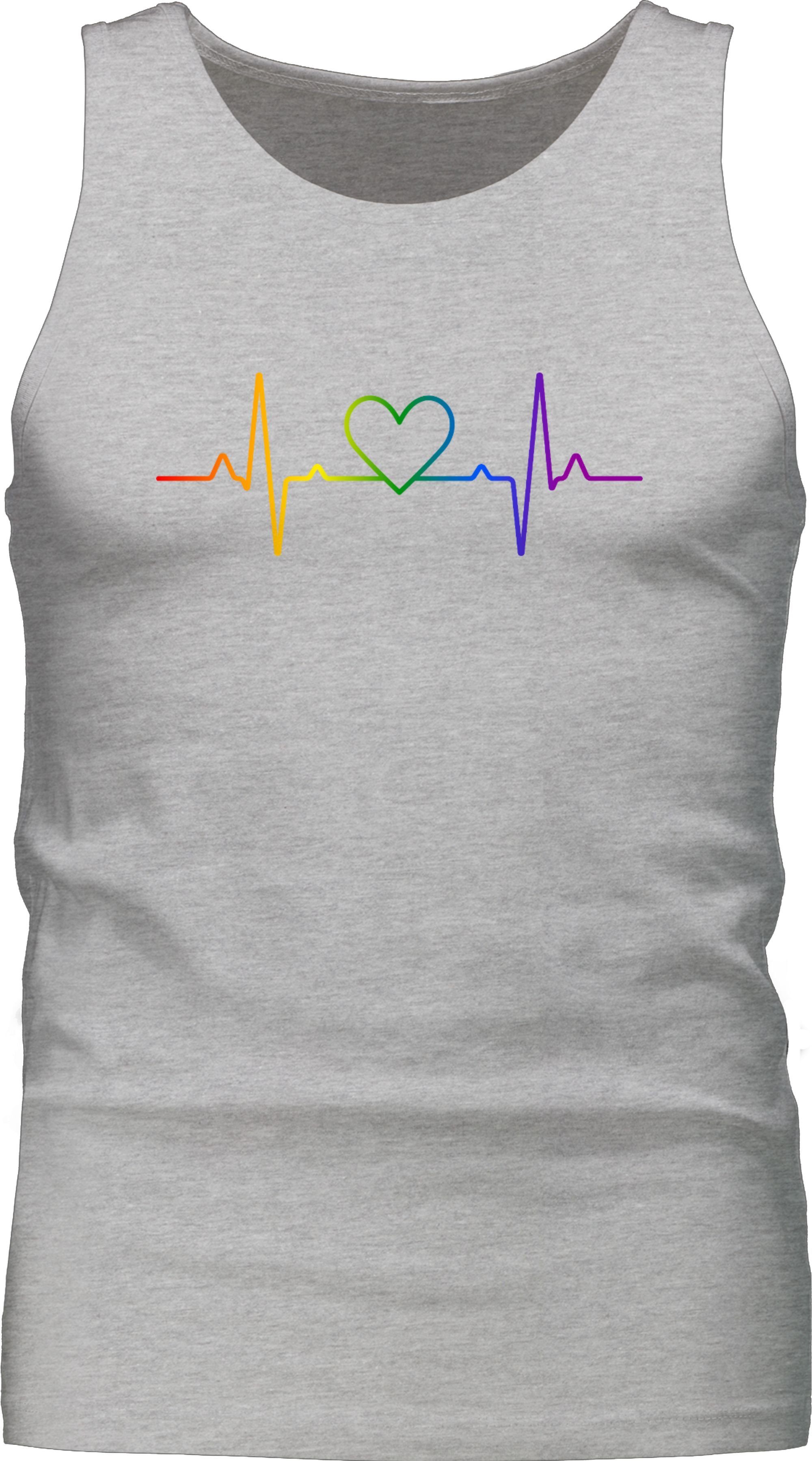 Shirtracer Tanktop Herzschlag Regenbogen Pride LGBT günstig online kaufen