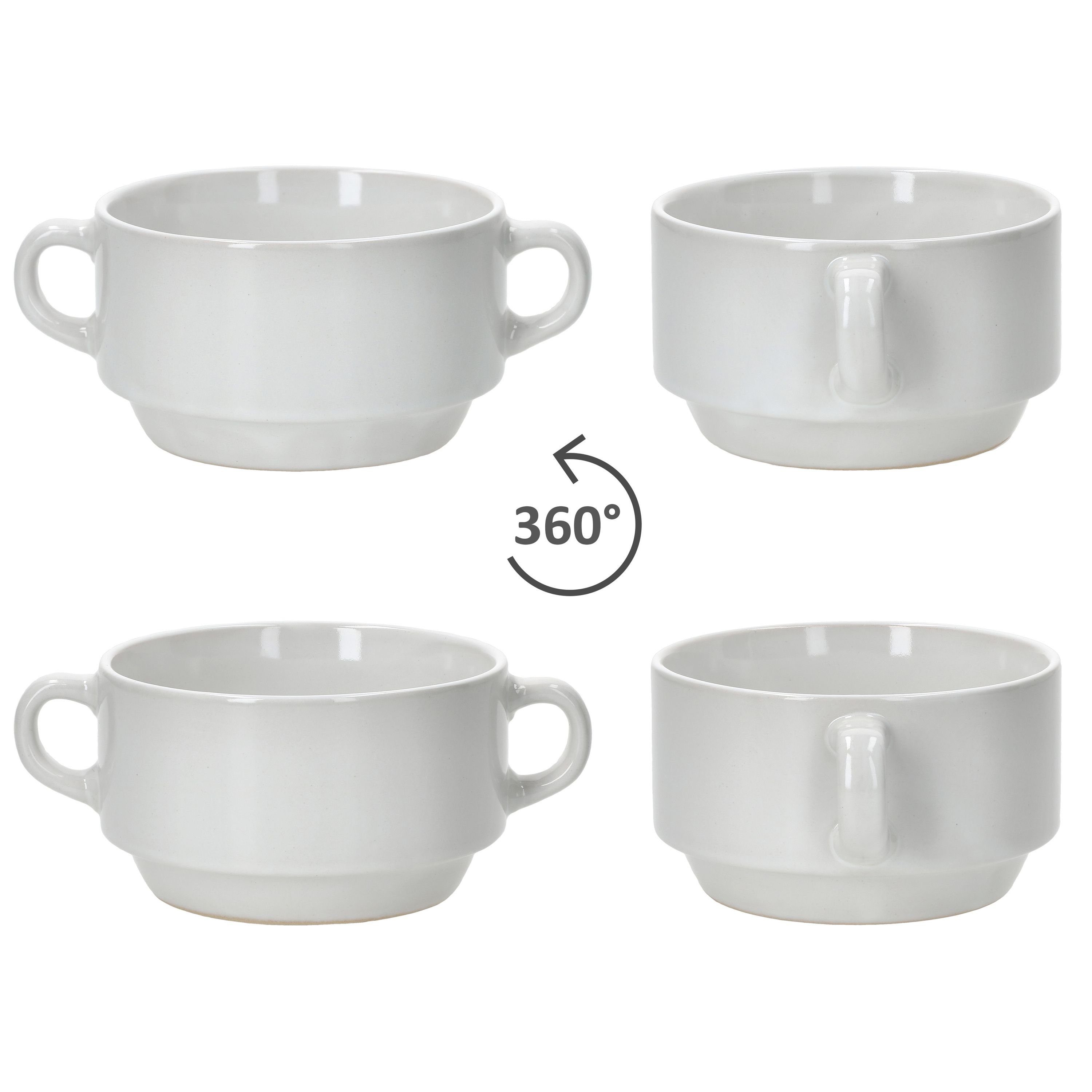 MamboCat Suppenschüssel 6er Set Stiva Suppenschale weiß 250 ml, Porzellan