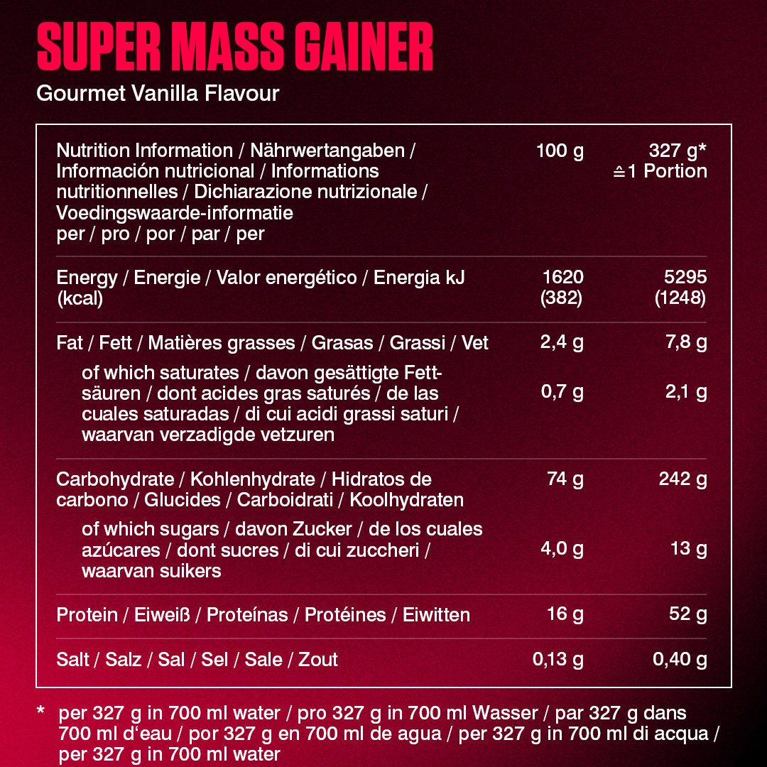 Dymatize Weight-Gainer Pulver Super Mass Kohlenhydrate Gourmet Vanilla 2943 g Pulver, 2943 g