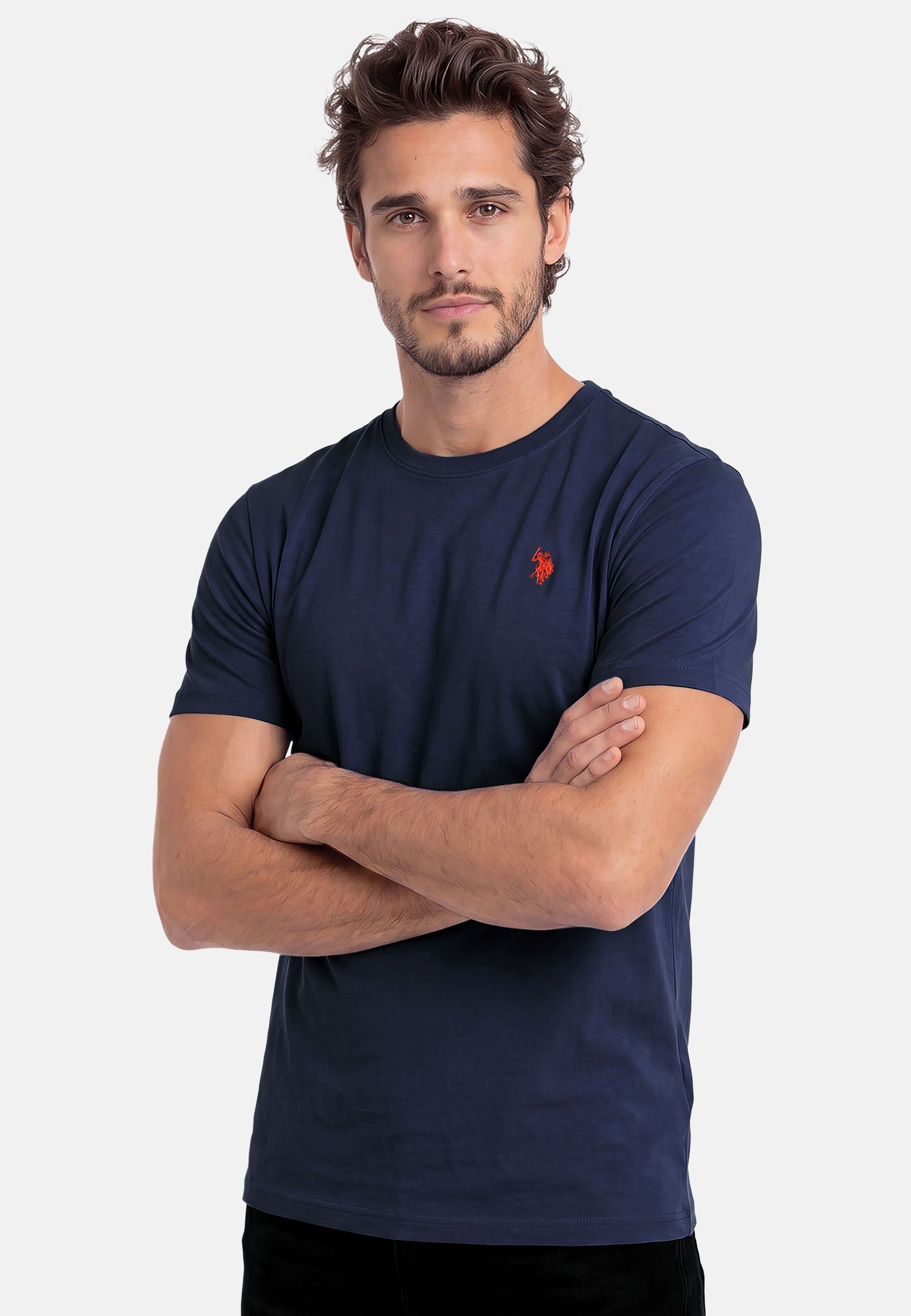 U.S. Polo Assn. T-Shirt USNaash – Herren Basic Shirt aus 100 % Baumwolle Klassischer Rundhalsausschnitt, weiches Material und Logo-Stickerei