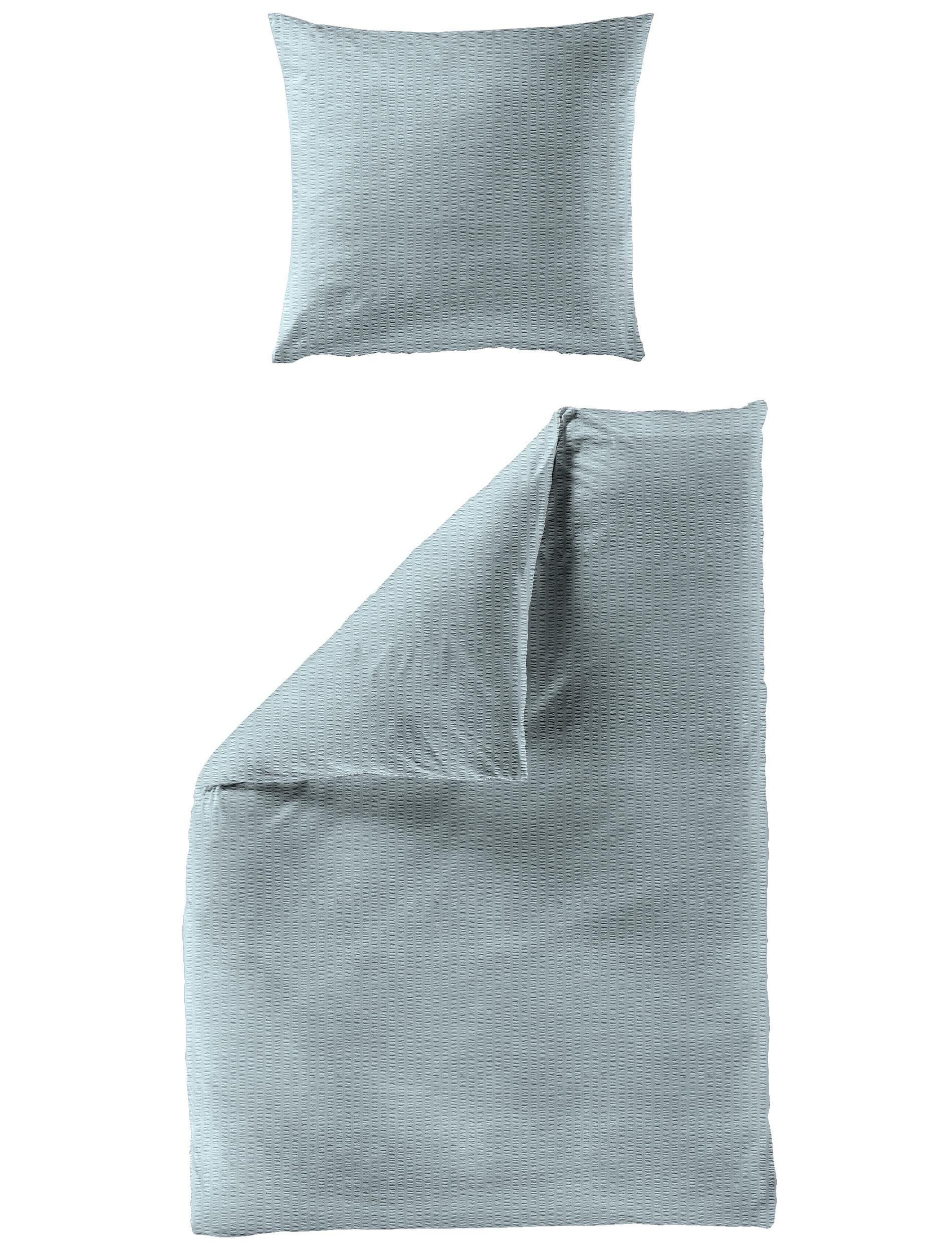 BIERBAUM Bettwäsche BIERBAUM Bettwäsche SELIMA Seersucker BL 135x200 cm blau Bettbezug