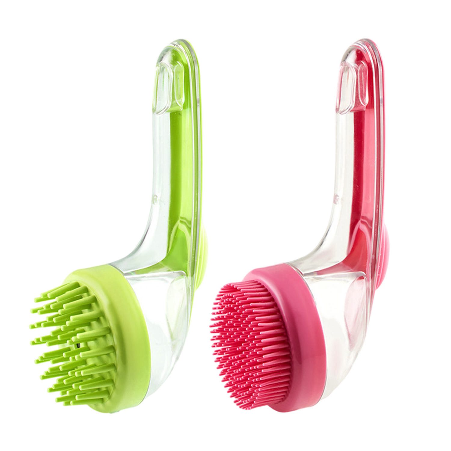 Fellbürste Aufhängbare Haustier-Badebürste,Push-to-Dispenser-Design,2 Stück