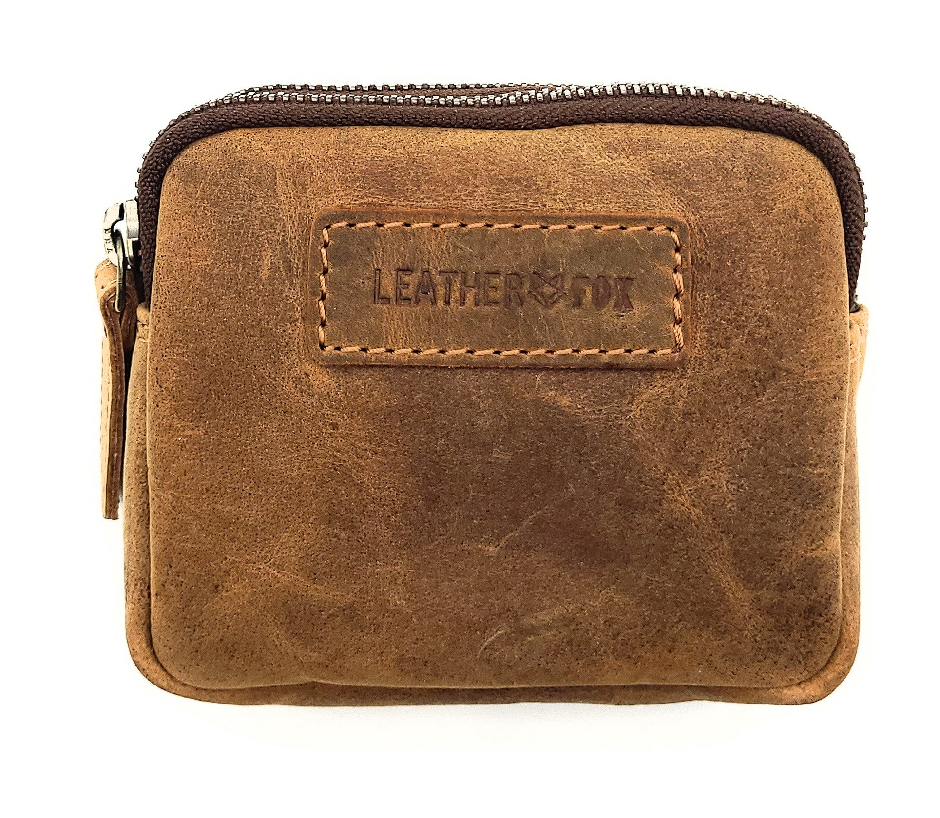 Gürteltasche Mini Bauchtasche Büffelleder Hunter kompakt - 2 Reißverschlussfächer