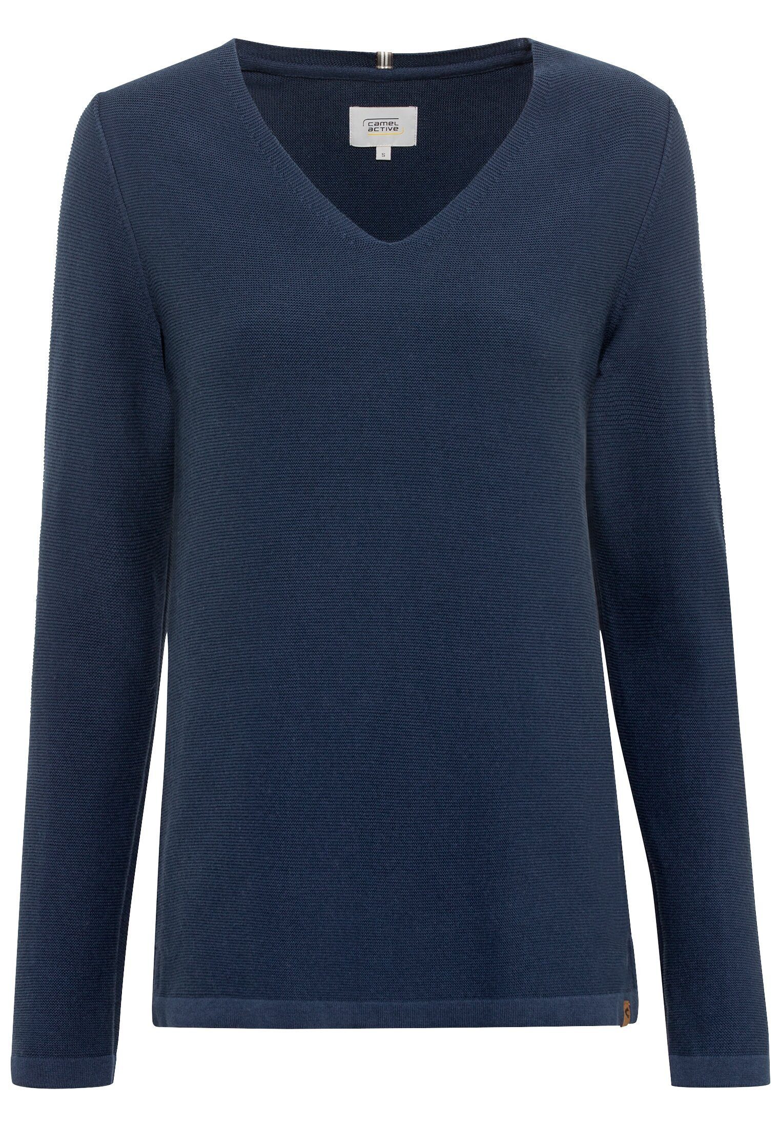 camel active Strickpullover Feinstrickpullover mit V-Ausschnitt günstig online kaufen