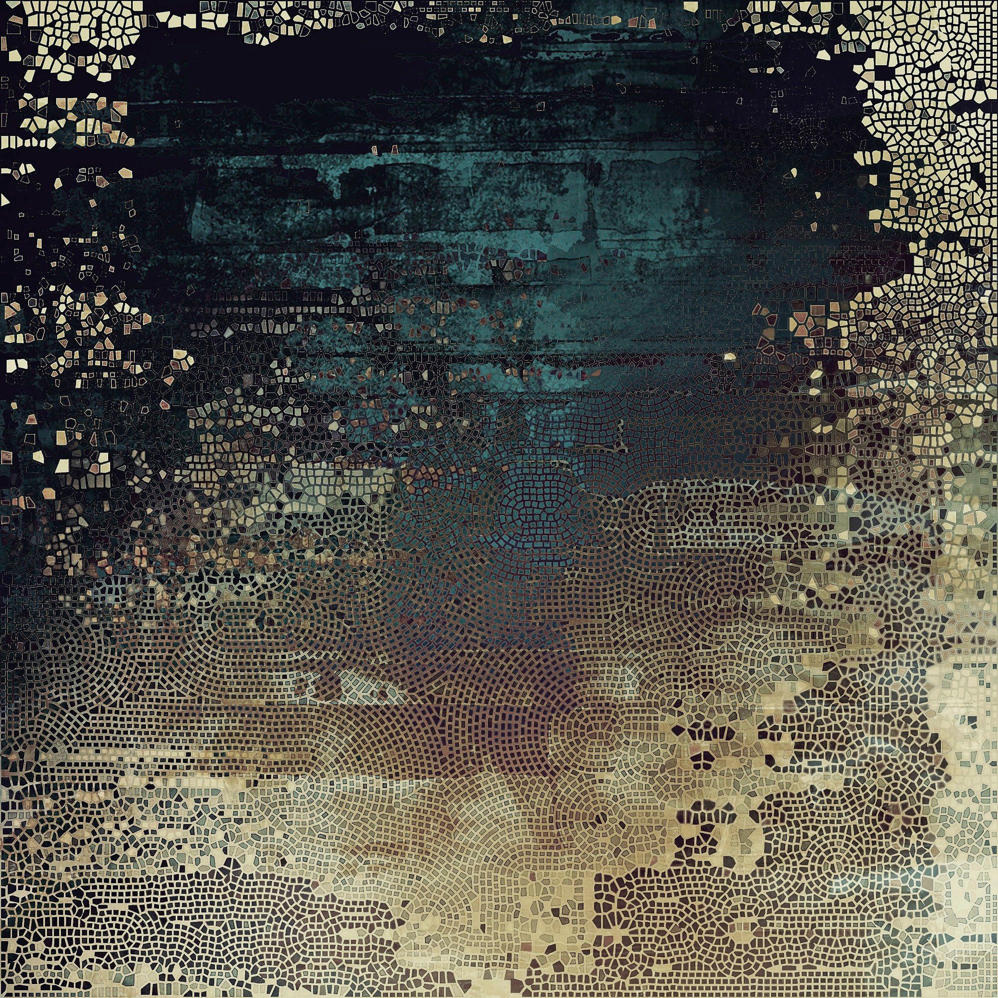 queence Leinwandbild Golden Snake, Abstrakt, Abstrakte, Kunst, Modern (1 St), Akustikbild mit sehr guten Schallabsorptions-Eigenschaften