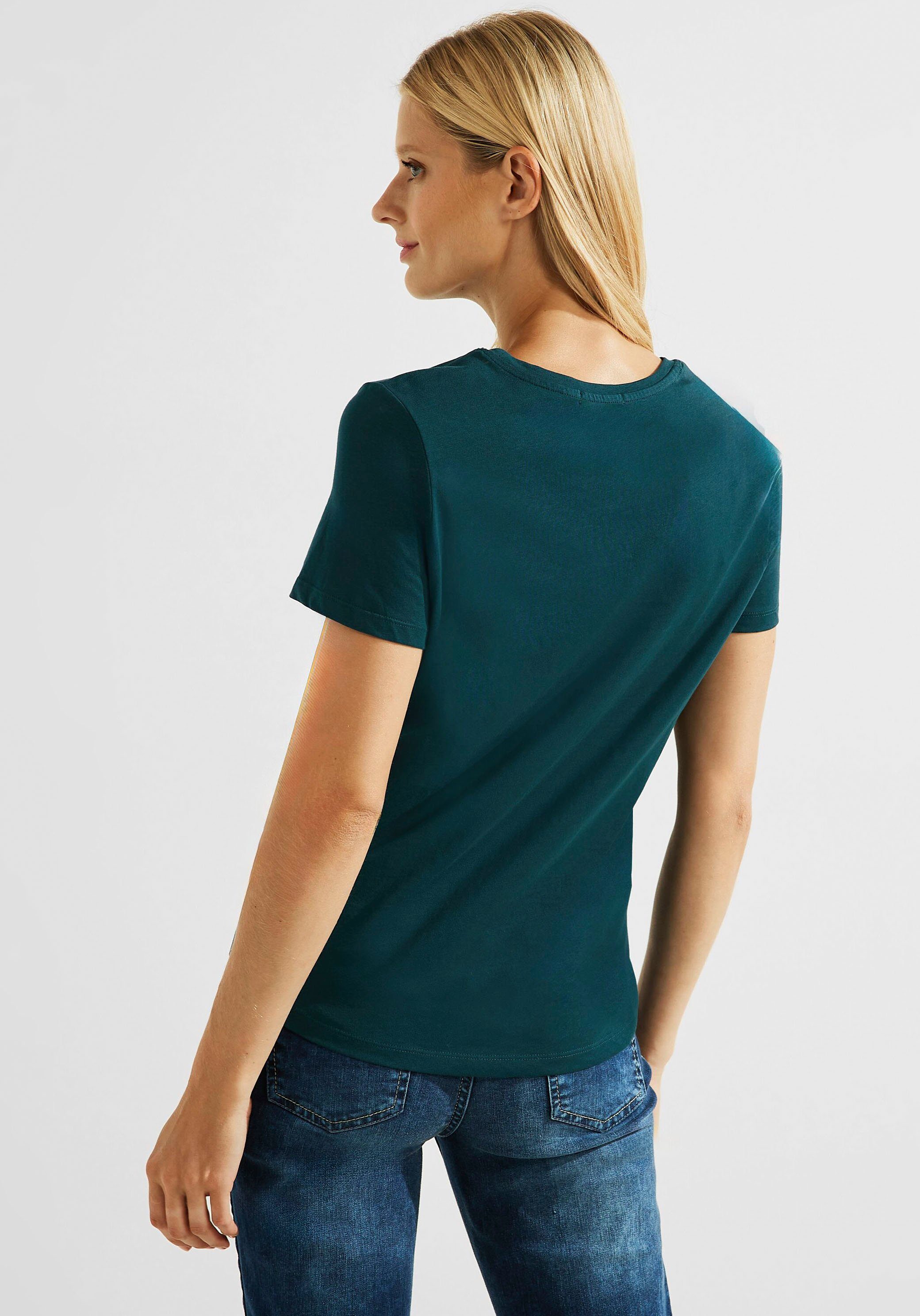 Cecil T-Shirt mit Steinchendetails deep lake green