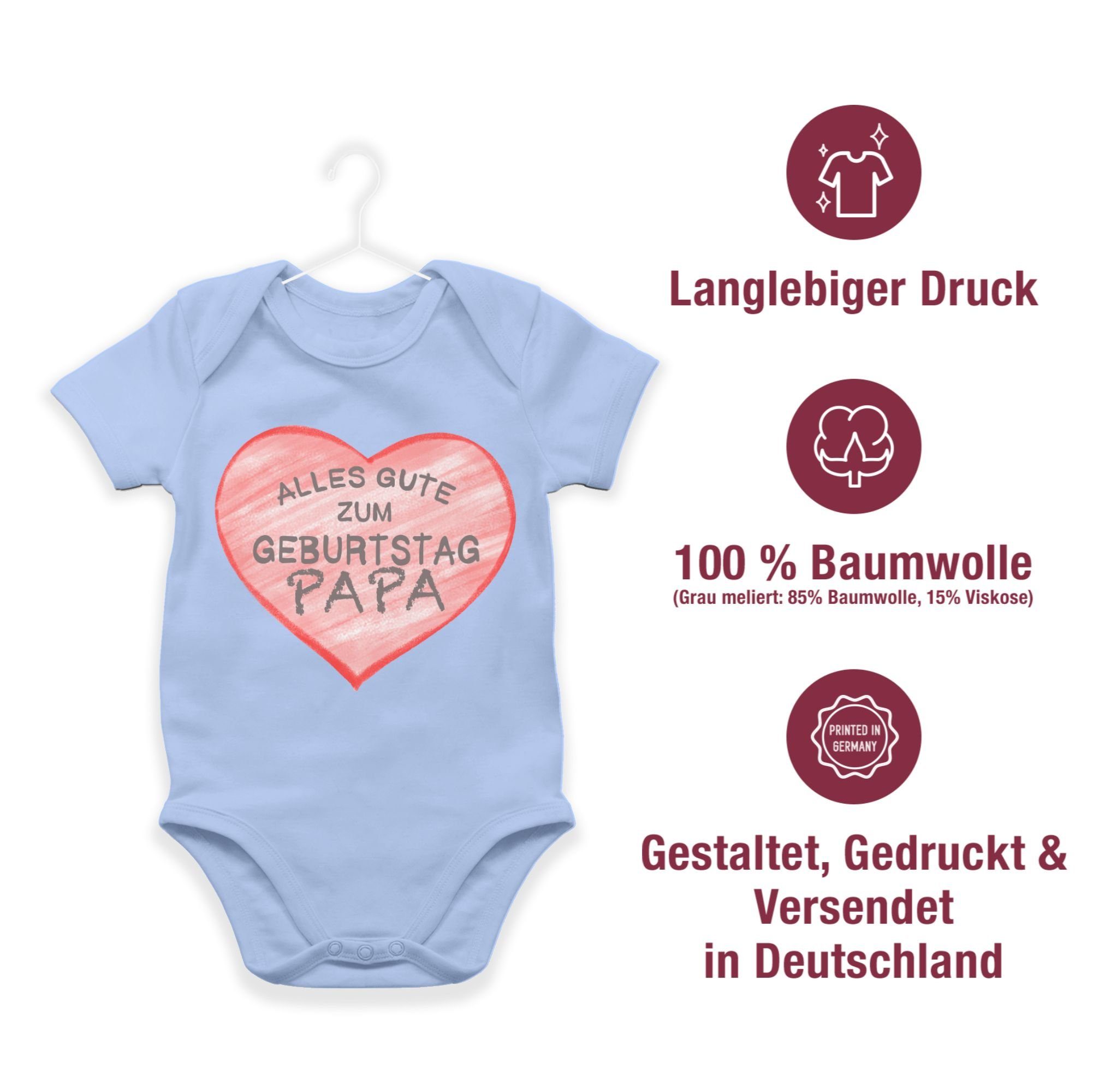 Shirtbody Alles Geburtstag Papa Sprüche gute zum Shirtracer Babyblau 2 Baby