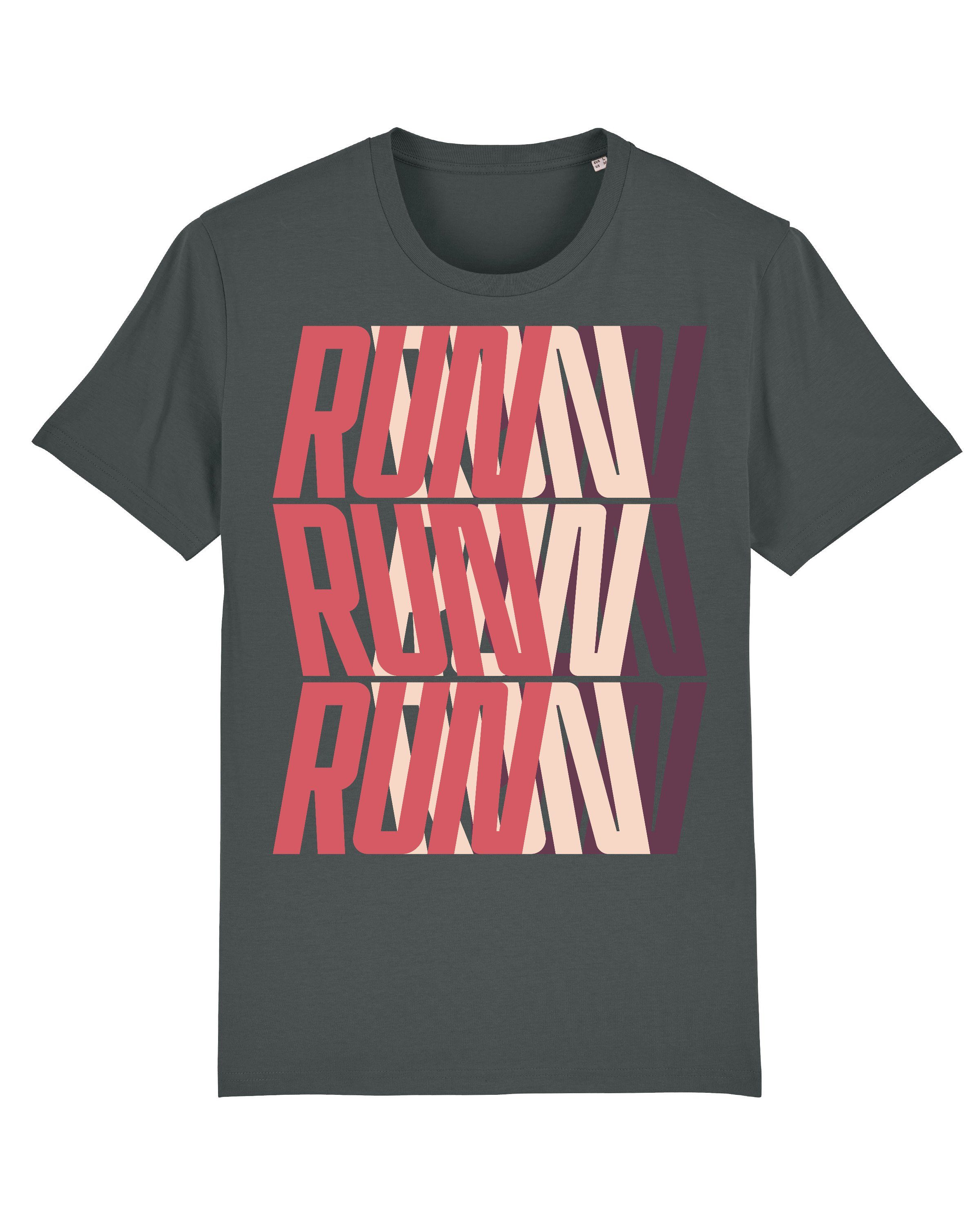 RunRunRun Apparel (1-tlg) Print-Shirt wat? red antrazit
