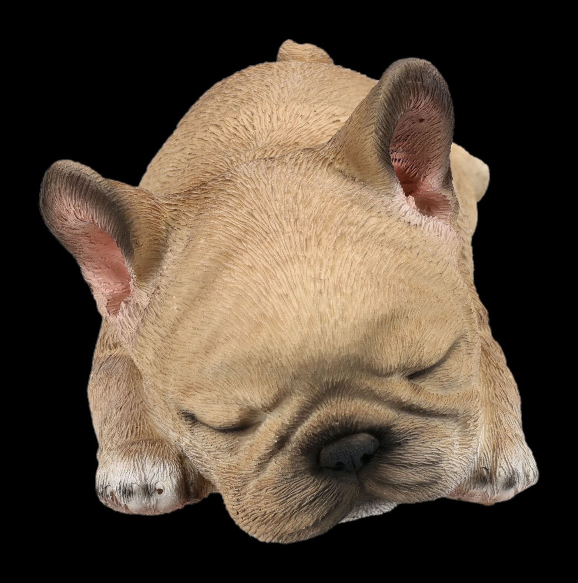 Figuren Shop GmbH Tierfigur Französische Bulldogge Figur – schlafender Welpe Statue 19 cm Hund