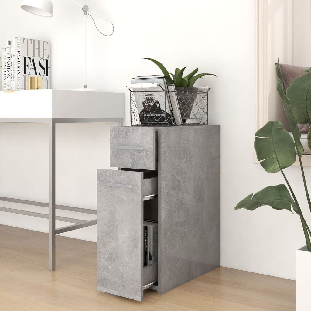vidaXL Apothekerschrank Apothekerschrank Betongrau 20x45,5x60 cm Holzwerkstoff (1-St)