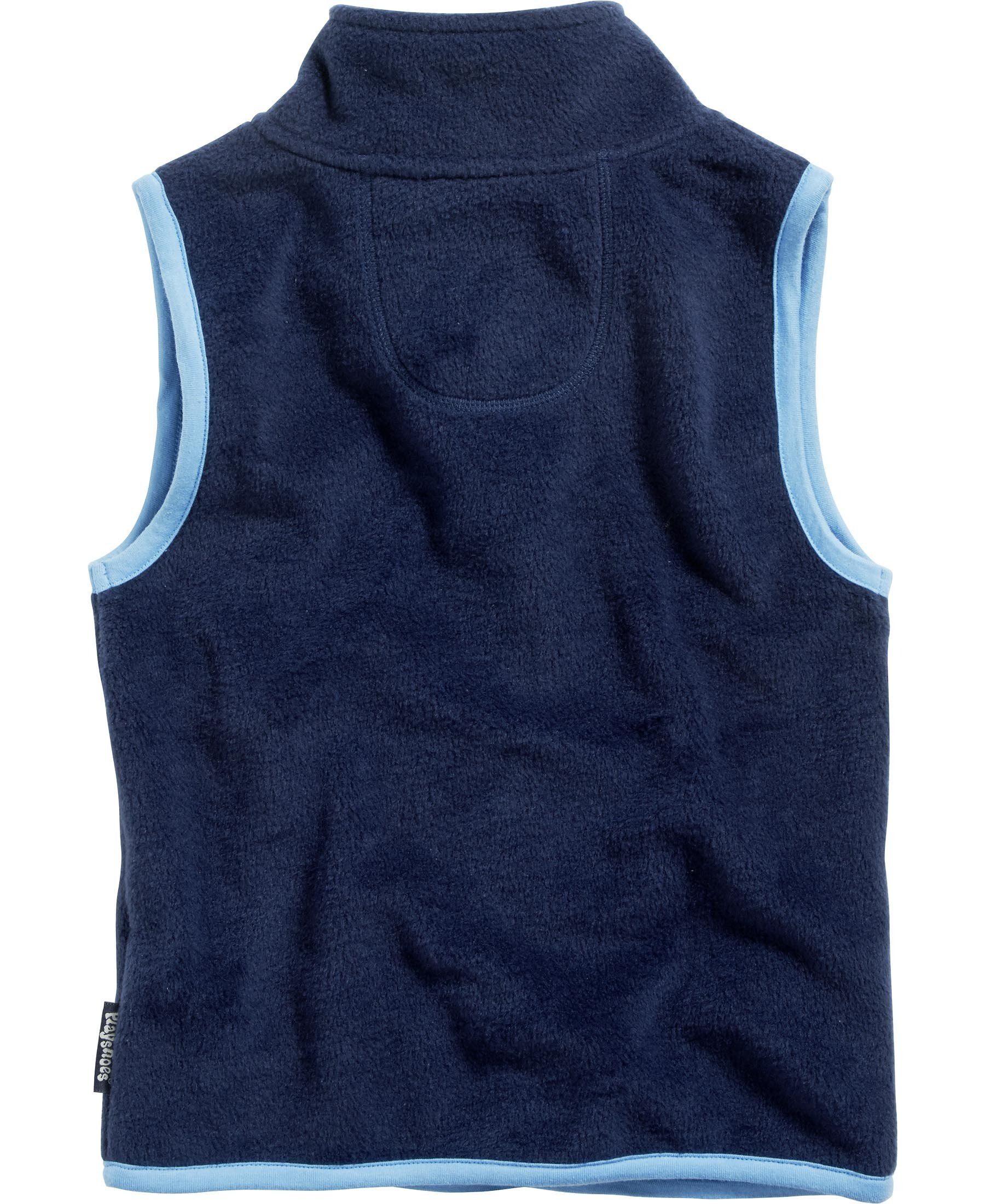 Playshoes Strickfleecejacke Fleece-Weste farbig abgesetzt mit Stehkragen