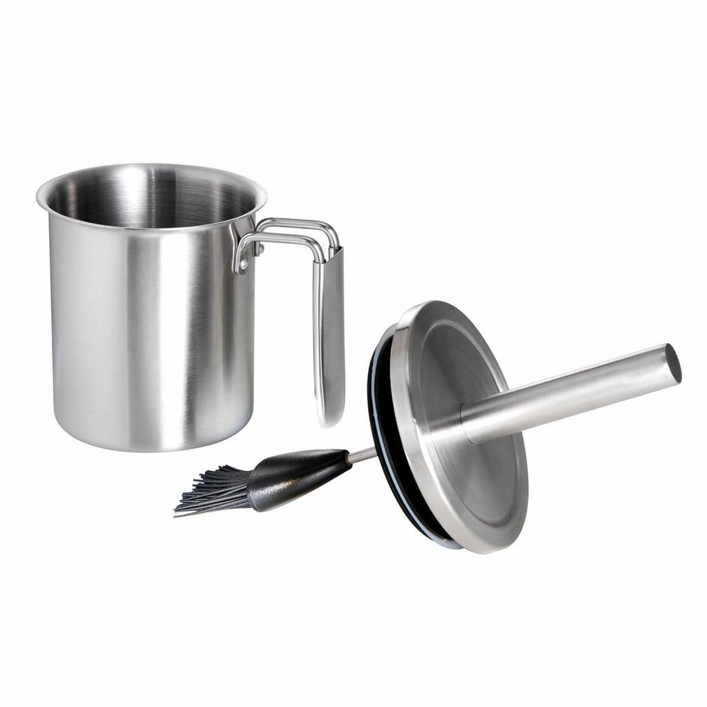 Marinadenpinsel Edelstahl Marinier-Set mit Silikonpinsel, Einmach-Set Grillgenuss