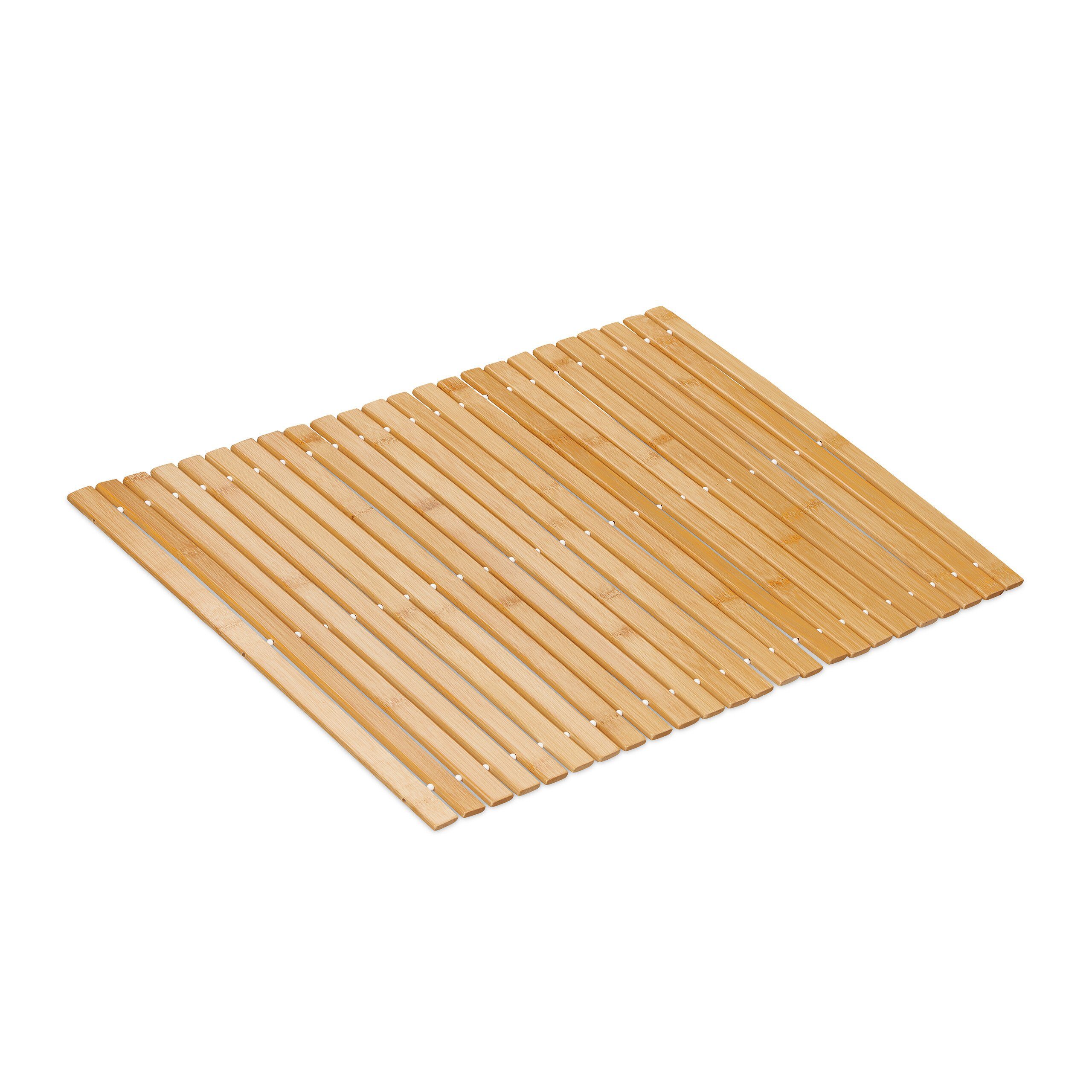 relaxdays Badematte Badvorleger aus Bambus 60x40 günstig online kaufen