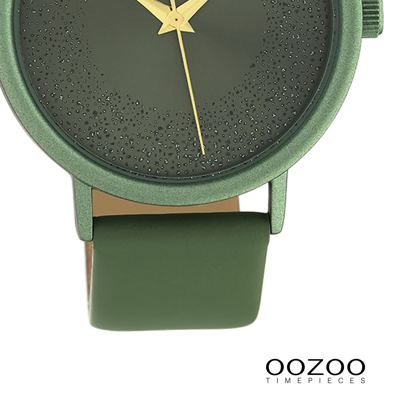 OOZOO Quarzuhr Oozoo Damen Armbanduhr Timepieces Analog, (Analoguhr), Damenuhr rund, groß (ca. 42mm), Lederarmband grün, Fashion