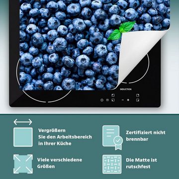 Decorwelt Herd-Abdeckplatte Herdabdeckplatte Kunststoff Aufrollbare Matte Küche Früchte Blaue, (30x52, 1 tlg), für alle Herdarten excl. Gasherde