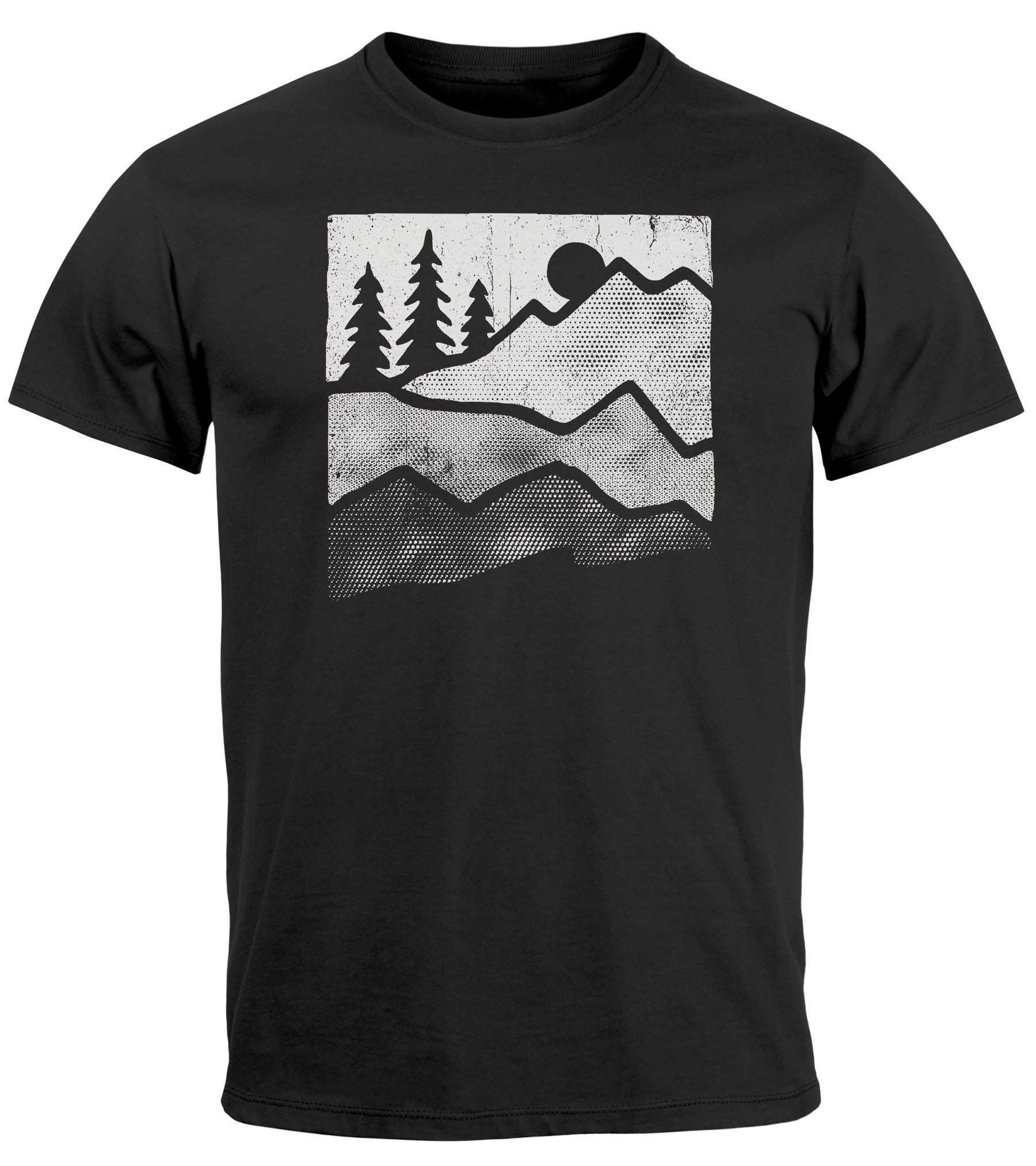 Neverless Print-Shirt Herren T-Shirt Berge Natur günstig online kaufen