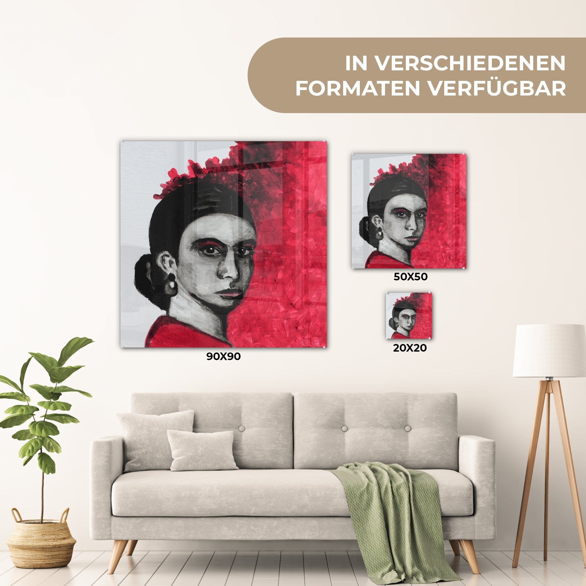 St), - Gemälde auf MuchoWow Foto Frida Glas - Glasbilder - von Kahlo, Bilder Wandbild Acrylglasbild Wanddekoration auf Glas (1