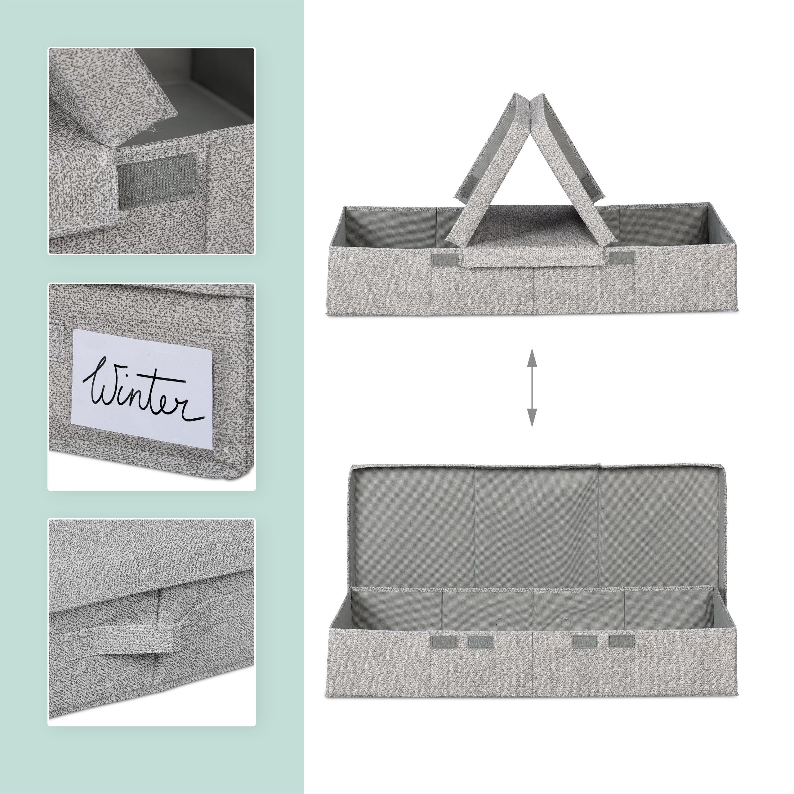 relaxdays Unterbettkommode mit Deckel 2er Set (2er Set)