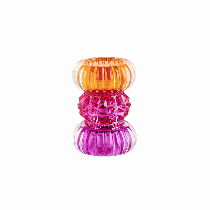 Giftcompany Teelichthalter Sari rund Orange, Pink, Lila, 11.5 cm