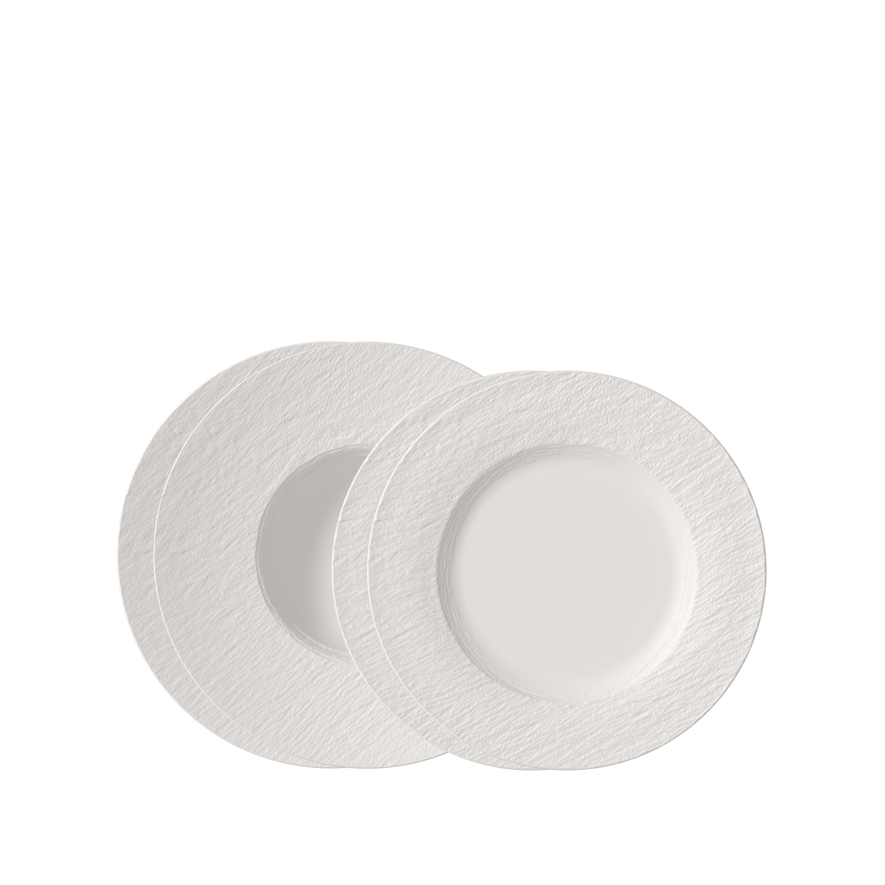 Villeroy & Boch Geschirr-Set Manufacture Rock Tafelset (4-tlg), 2 Personen, Porzellan, Premium Porzellan