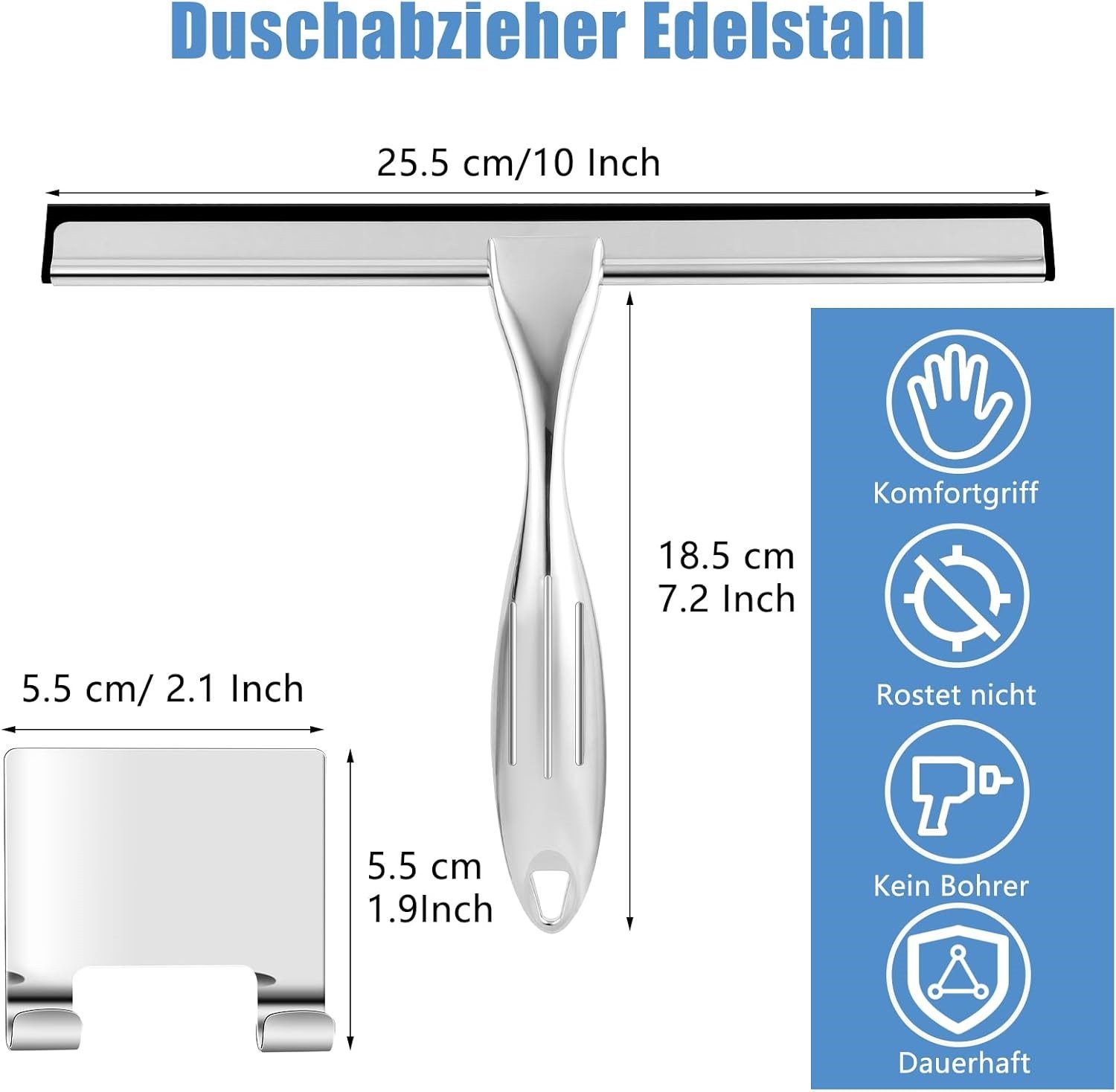 Heyork Duschabzieher Duschabzieher Edelstahl Abzieher Dusche günstig online kaufen