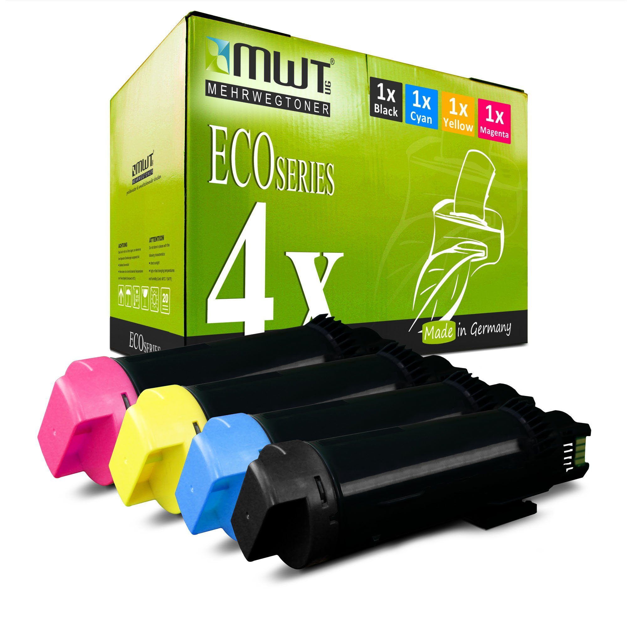 Mehrwegtoner Tonerkartusche Toner für Dell S 2825 H 625 820 825 im 4er Set XXL