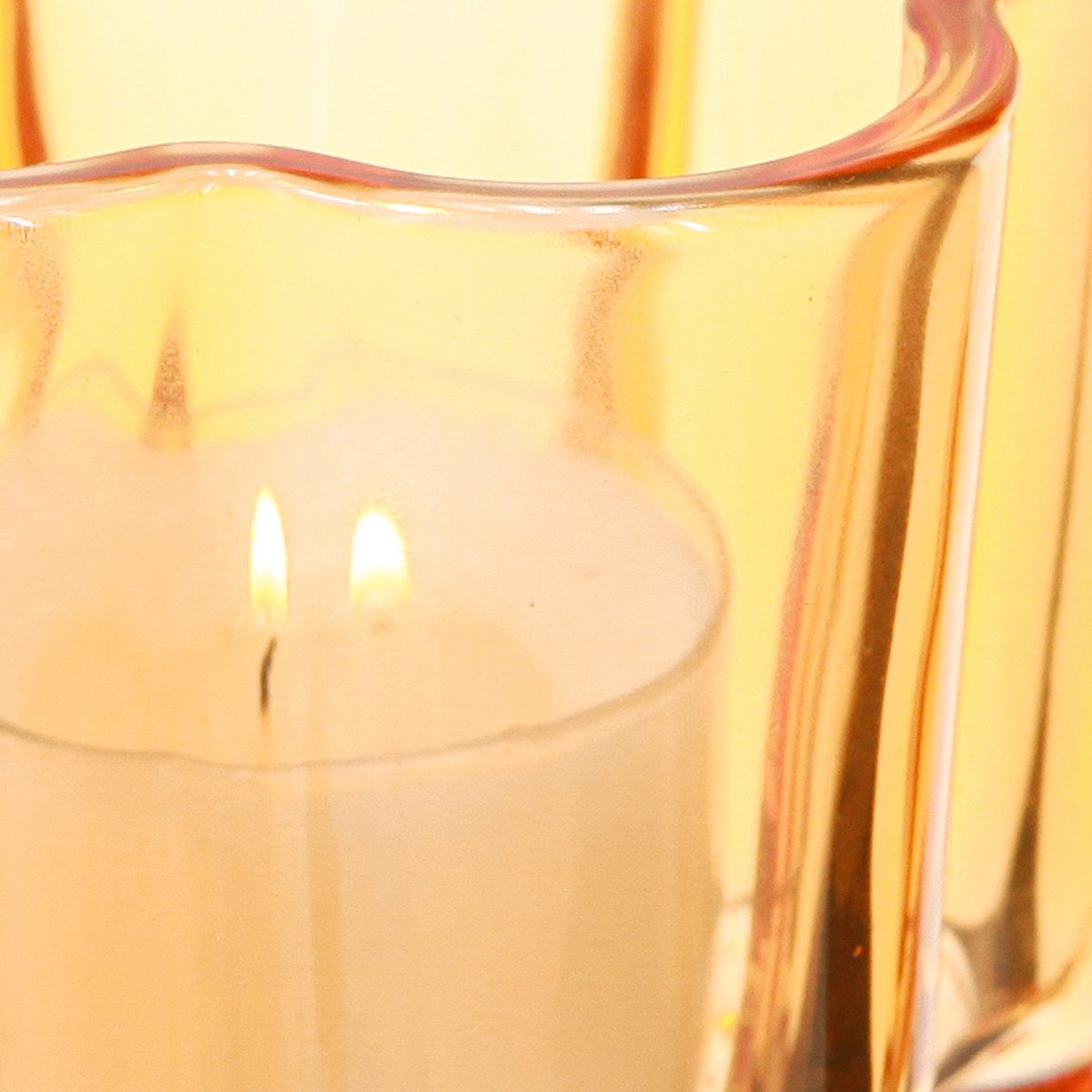 Viana Tischvase Glas Teelichthalter Blume Orange günstig online kaufen
