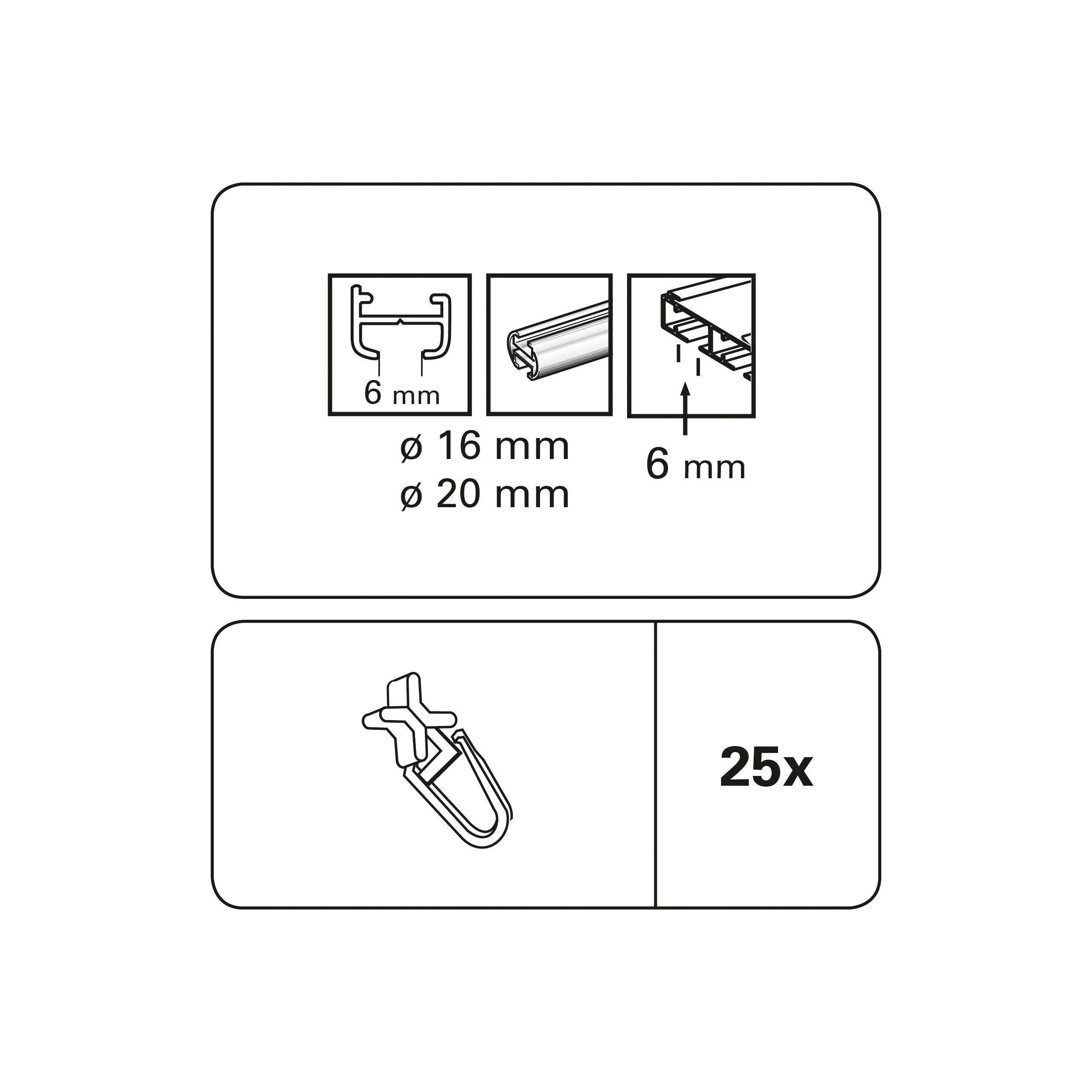 GARDINIA Klick-Gleiter X-Gelenkgleiter, (25-St), Serie Flächenvorhang-Technik Atlanta 3-läufig