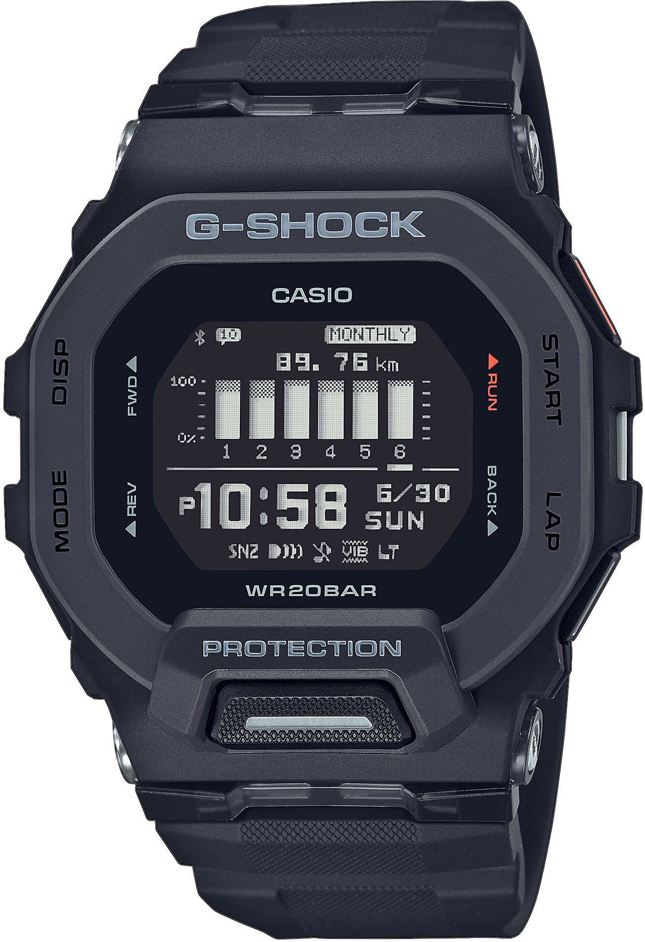 CASIO G-SHOCK GBD-200-1ER Smartwatch, Armbanduhr, Herrenuhr, Bluetooth, Schrittzähler, Stoppfunktion