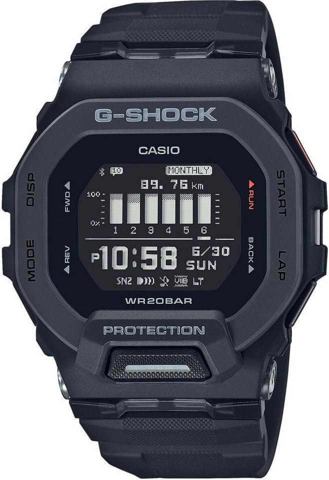 CASIO G-SHOCK GBD-200 Smartwatch, Armbanduhr, Herren,Bluetooth,Schrittzähler,bis 20bar wasserd.,digital schwarz
