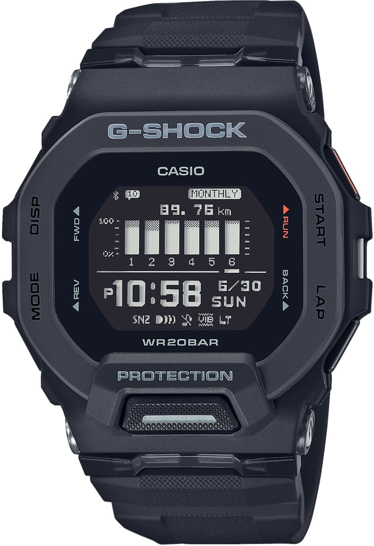CASIO G-SHOCK GBD-200-1ER Smartwatch, Armbanduhr, Herren,Bluetooth,Schrittzähler,bis 20bar wasserd.,digital