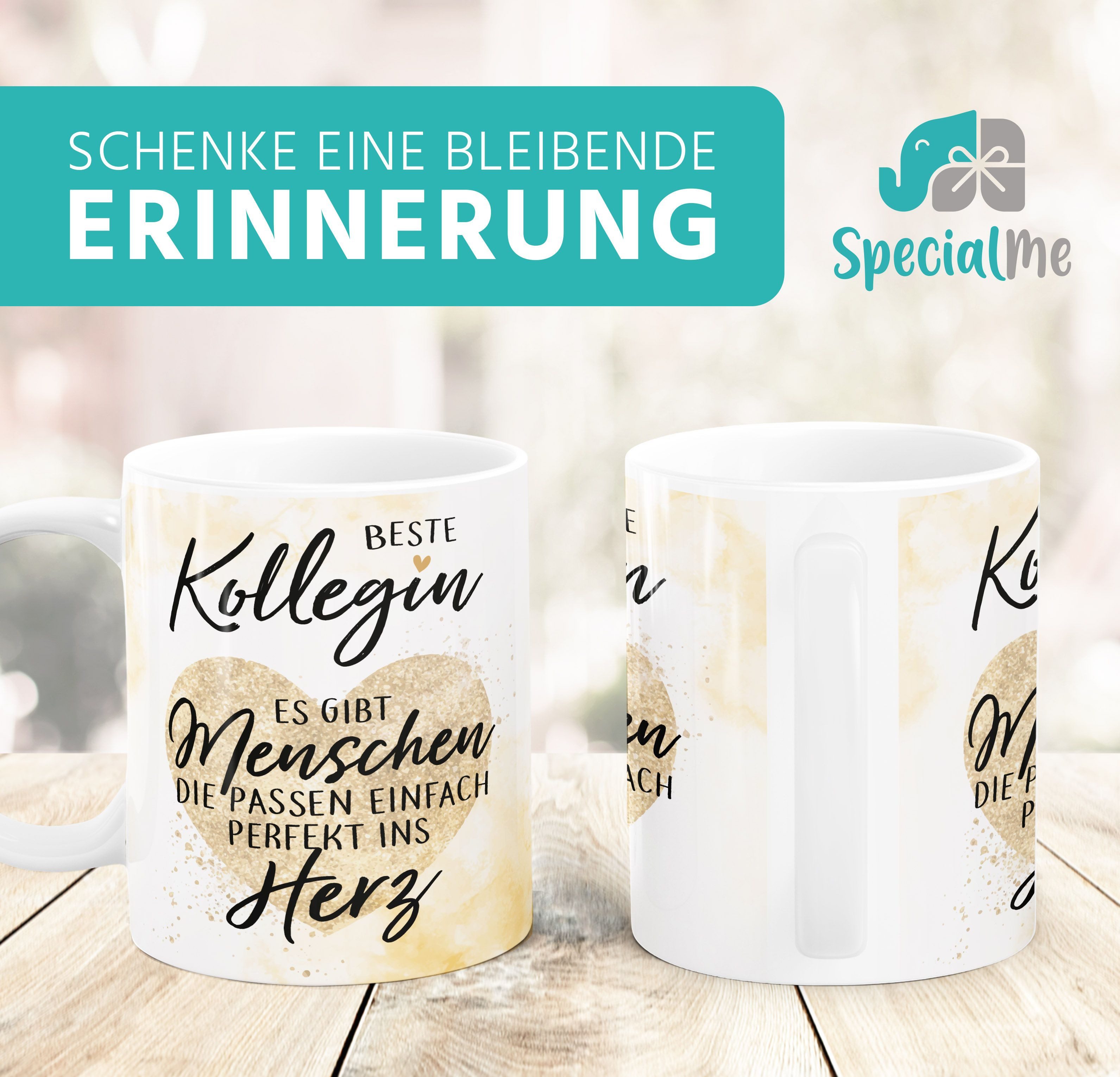 SpecialMe Tasse Kaffee-Tasse Beste Kollegin Herz Geschenkidee Arbeitskollegin, Keramik