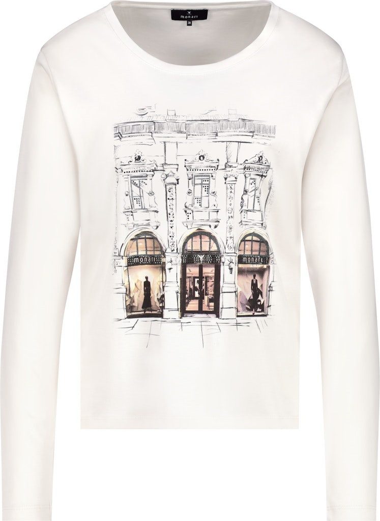 Monari T-Shirt Monari Filiale Funkennder City-Druck mit Strasssteinen günstig online kaufen