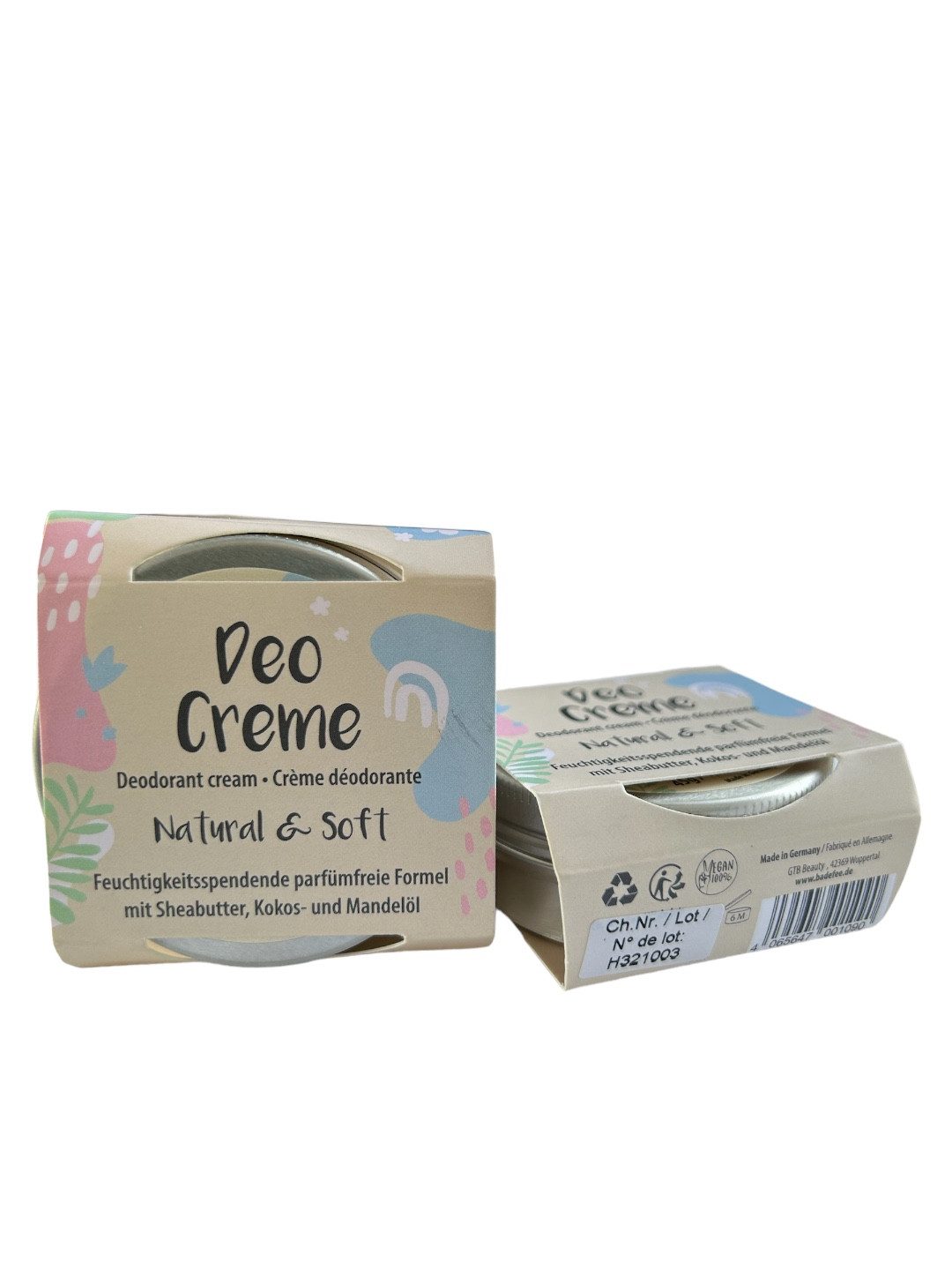 Badefee Deo-Creme Natural & Soft, 1-tlg., mit Sheabutter, Kokos- und Mandelöl 45 ml