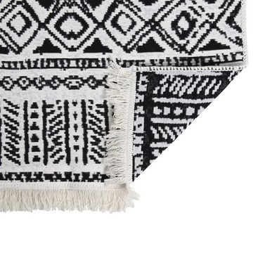 Teppich Schwarz und Weiß 160x230 cm Baumwolle, furnicato, Rechteckig