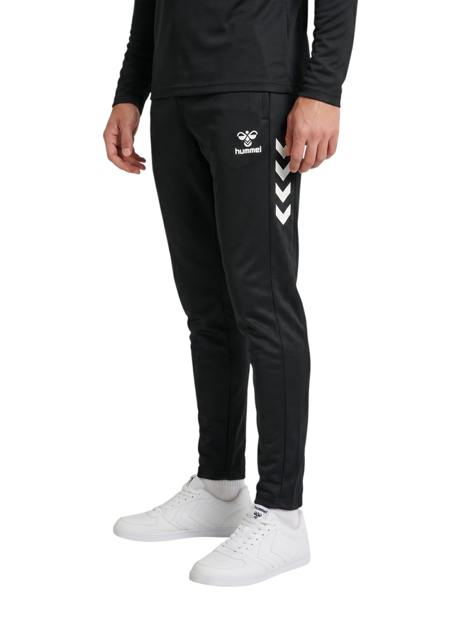 Jogginghose Freizeithose hmlCORE 2.0 Sweat Pants (Baumwollmix) lang schwarz/weiss