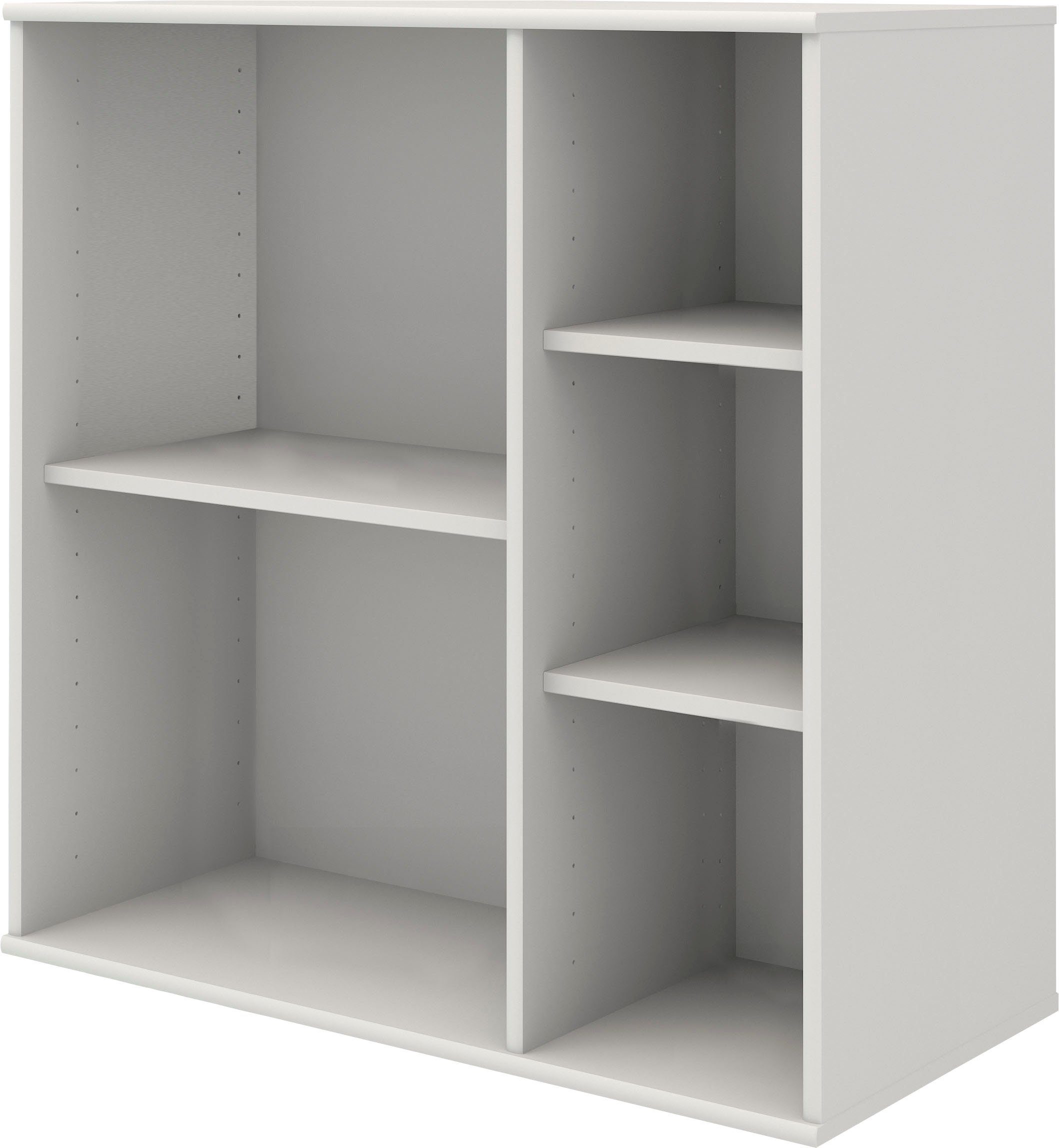 Hammel Furniture Bücherregal Mistral Kubus Wandregal, | Weiss 1-tlg., 029, Hochwertig T:32,5 Weiss anpassungsbar Hängeregal, asym.,Wandmontage/Freistehend, Designmöbel cm