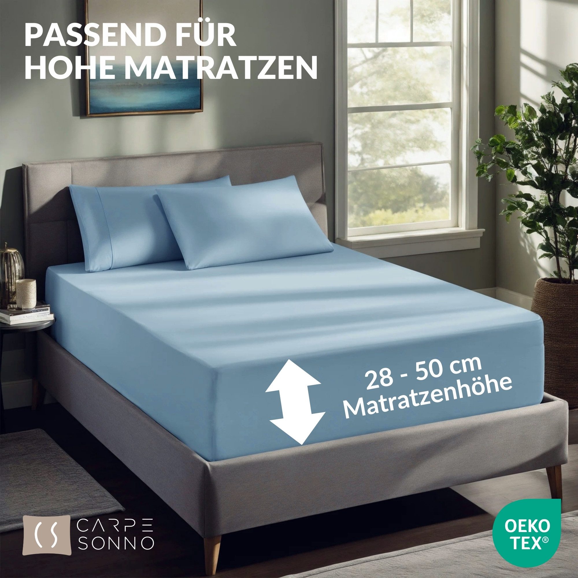 Carpe Sonno Spannbettlaken Boxspringbett Baumwolle 90x200 100x200 140x200 1 günstig online kaufen