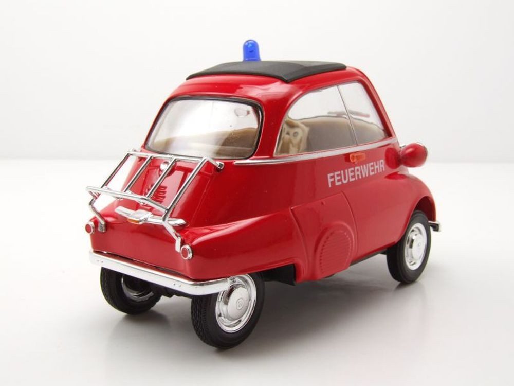 Welly Modellauto BMW Isetta Feuerwehr rot, Maßstab 1:18