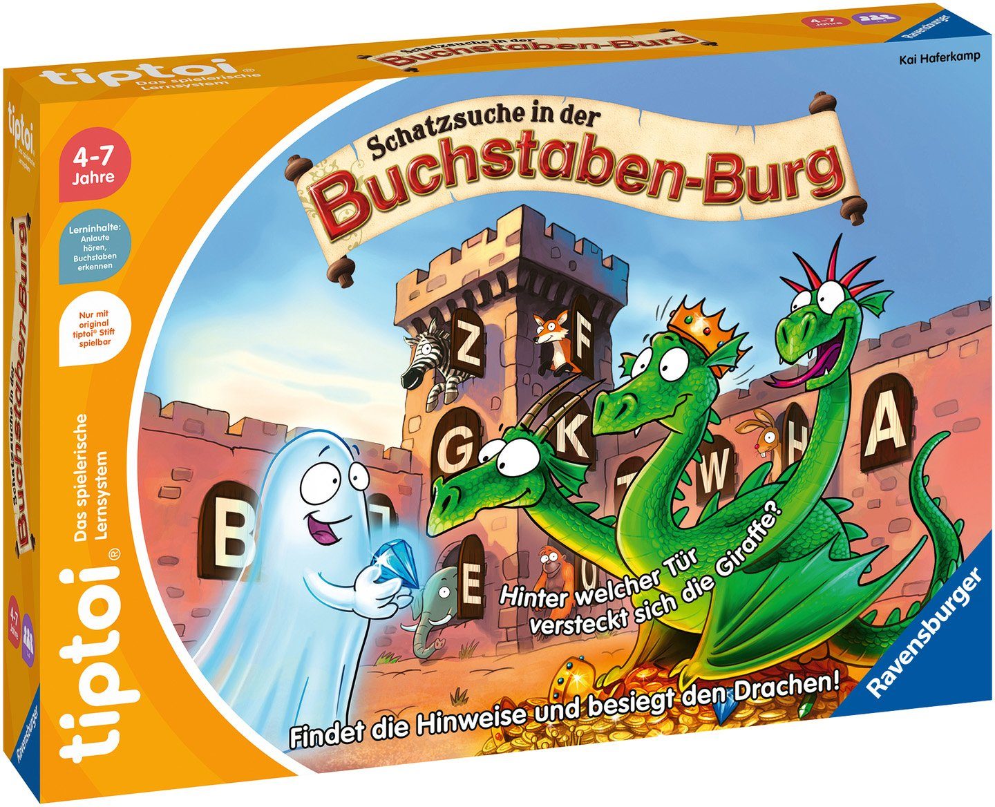 Ravensburger Spiel tiptoi® Schatzsuche in der Buchstaben-Burg, Made in Europe