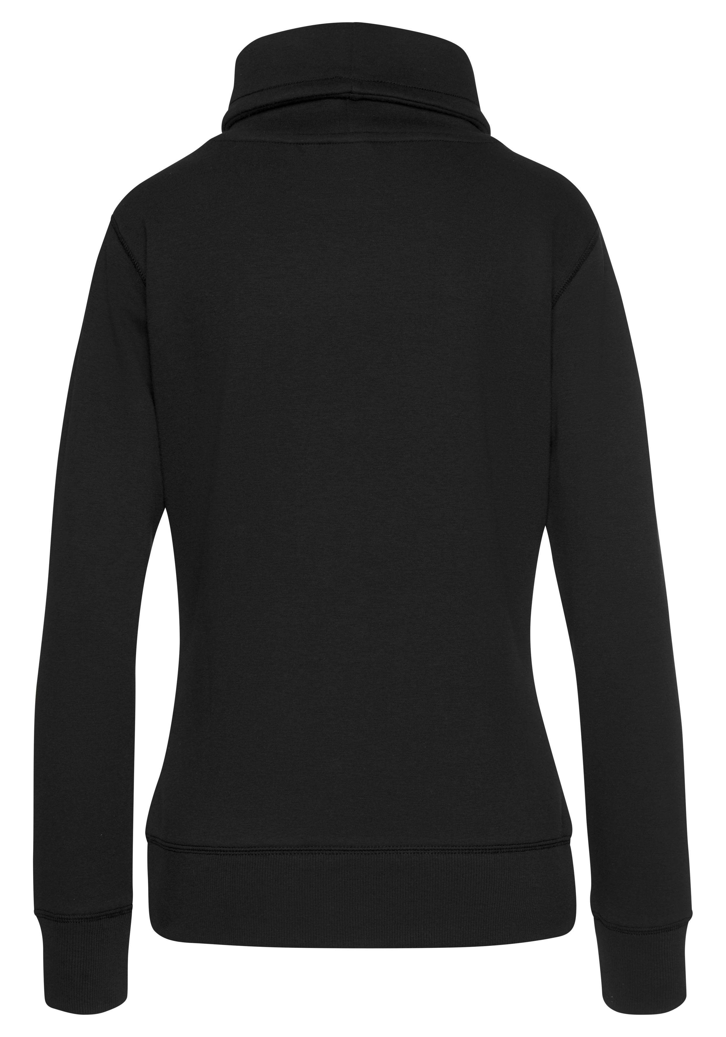 Bench. Loungewear Longsweatshirt mit Stehkragen in Layeroptik und Kängurutasche, Loungewear