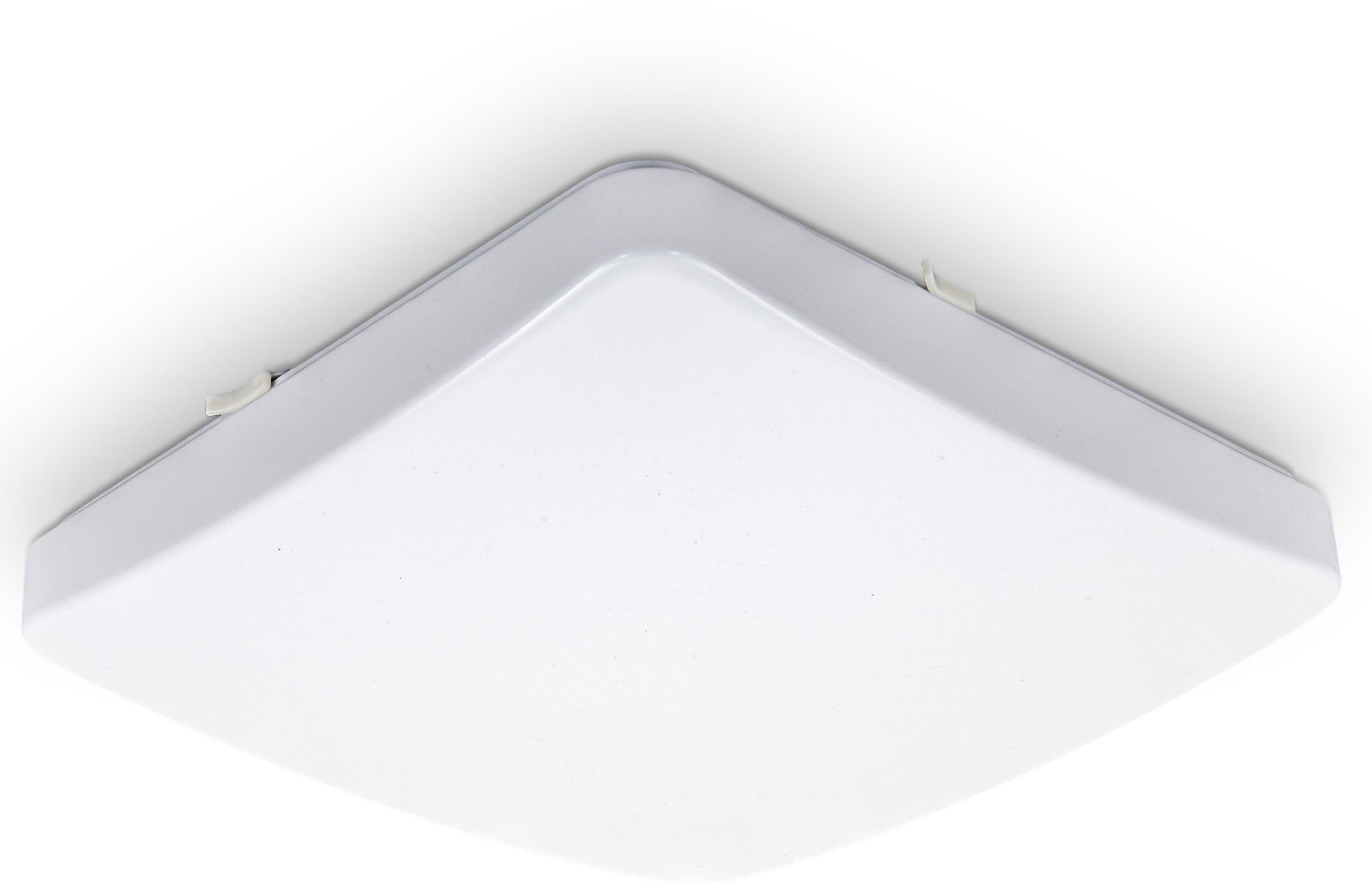 B.K.Licht LED Deckenleuchte, LED LED IP20, inkl. 1200lm, warmweiß, Warmweiß, Deckenlampe, integriert, quadratisch, weiß 12W fest