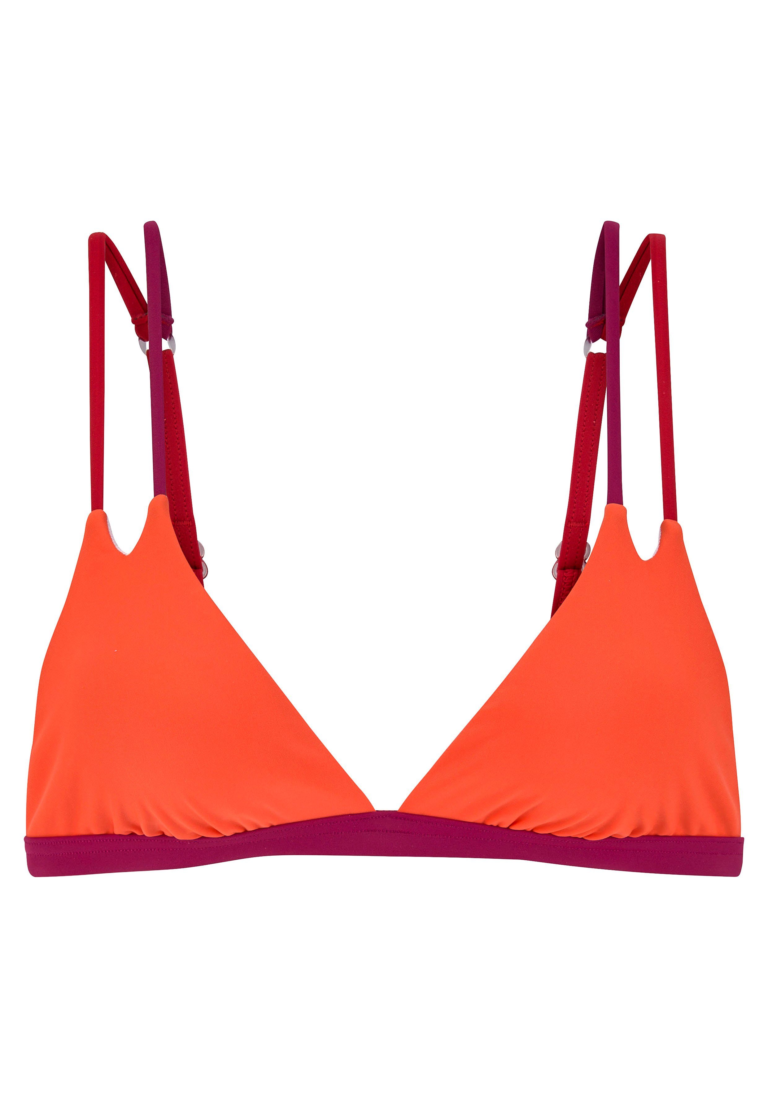 s.Oliver Triangel-Bikini-Top Yella, mit Doppelträgern und kontrastfarbenen Details