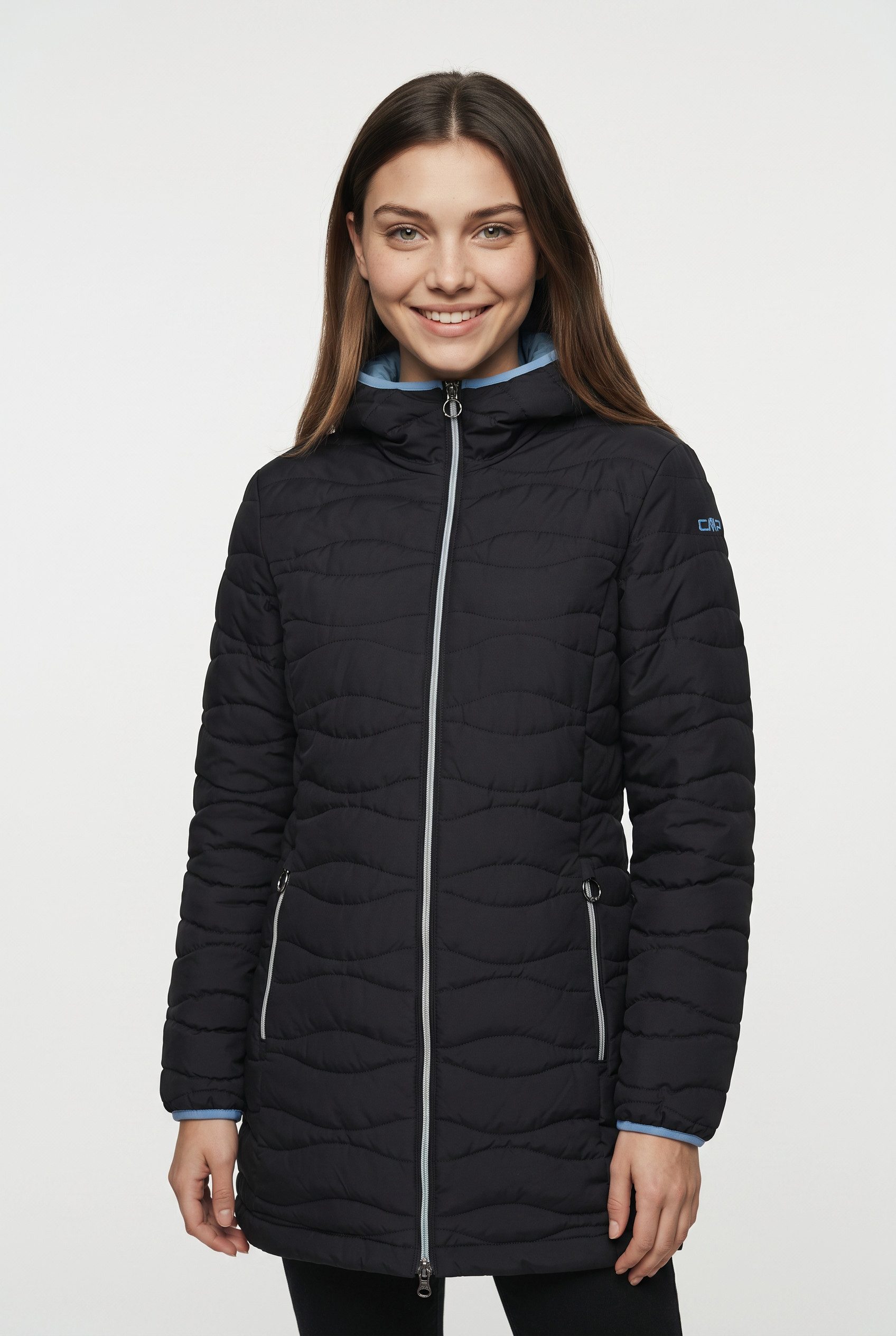 CMP Steppmantel WOMAN PARKA FIX HOOD mit Kapuze, aus Polyester