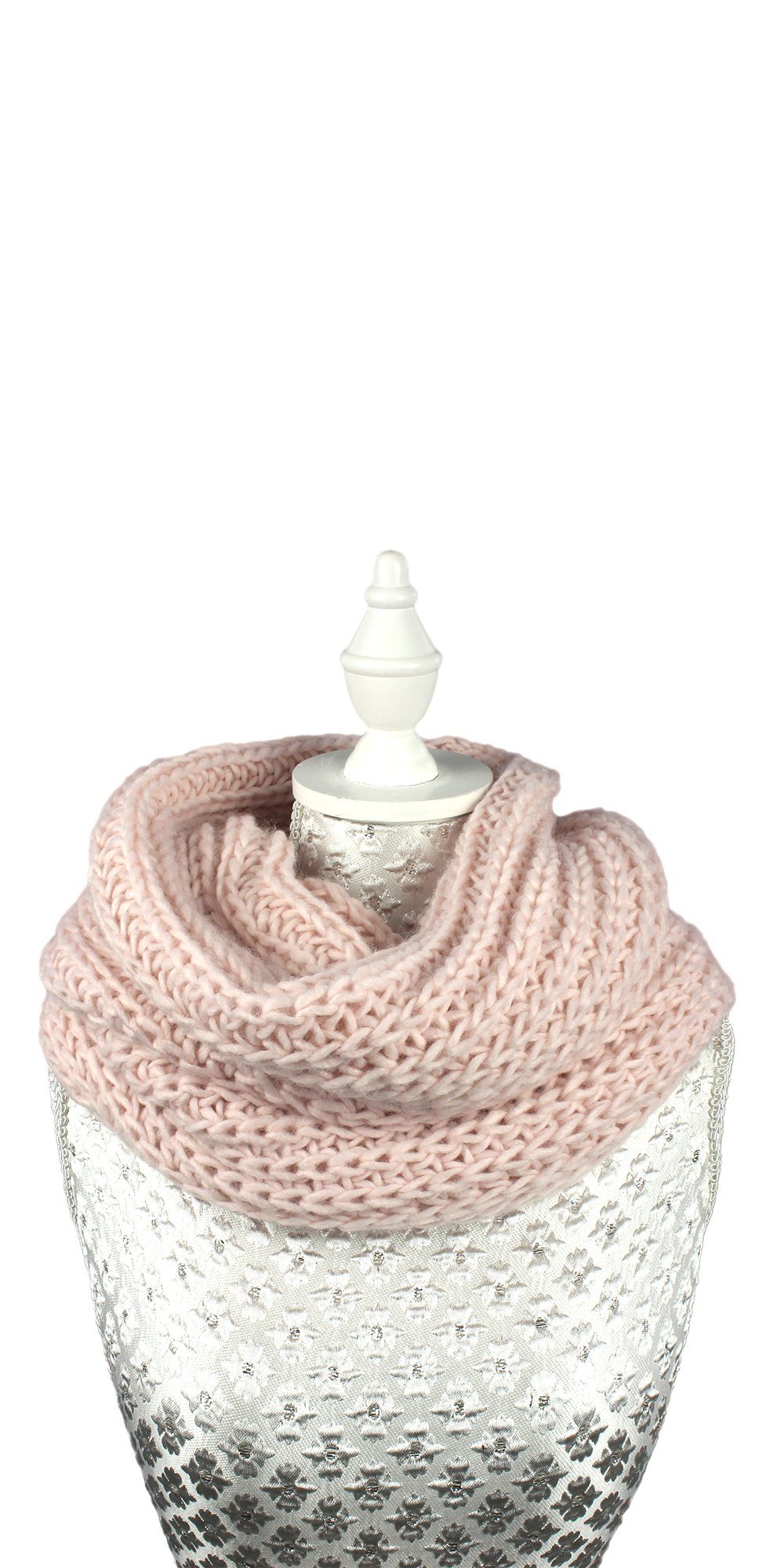 ZEBRO Strickschal Strick-Loop "Wafel", Wollmischung rosa